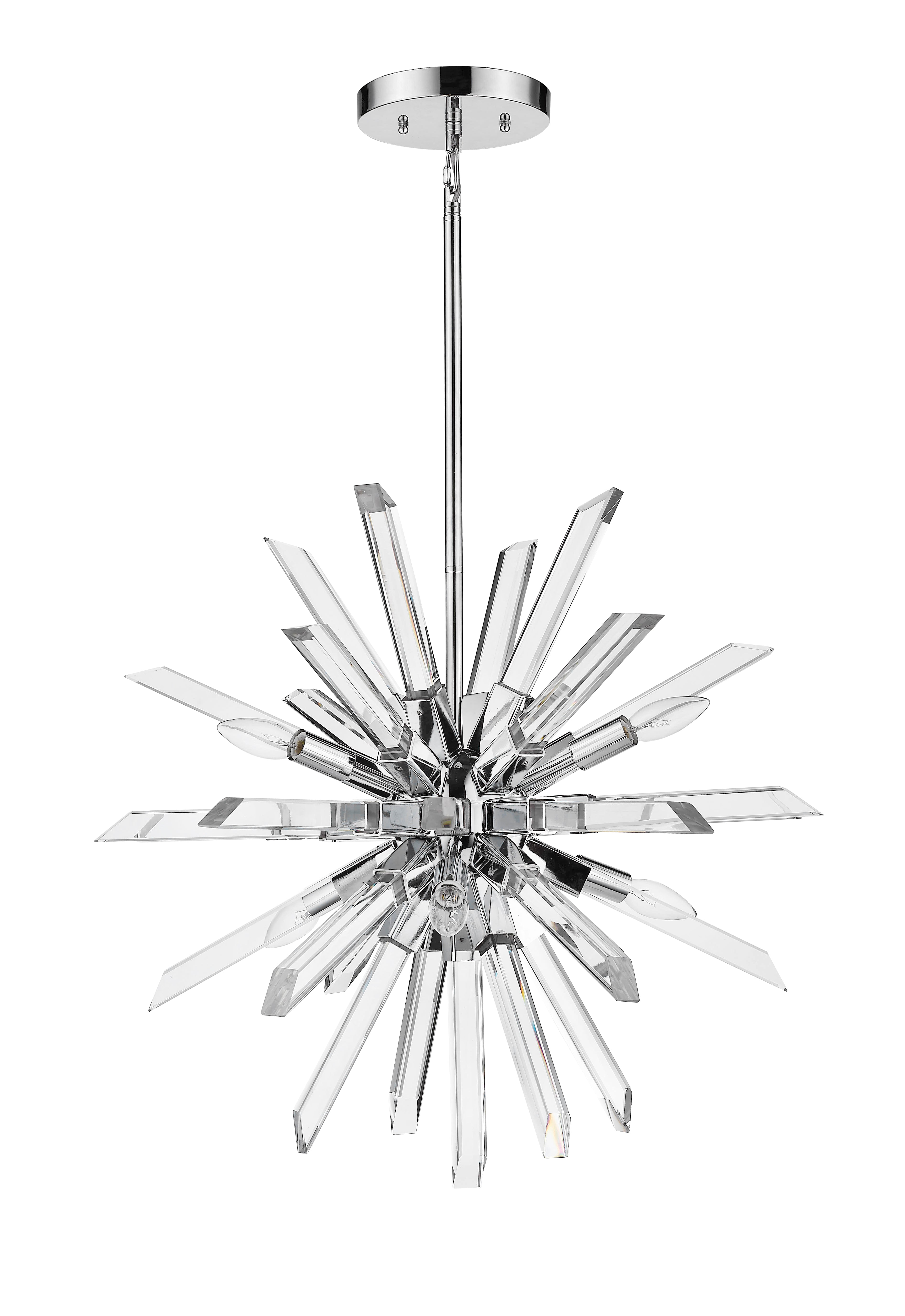 Burst 6 Light Chandelier Chrome
