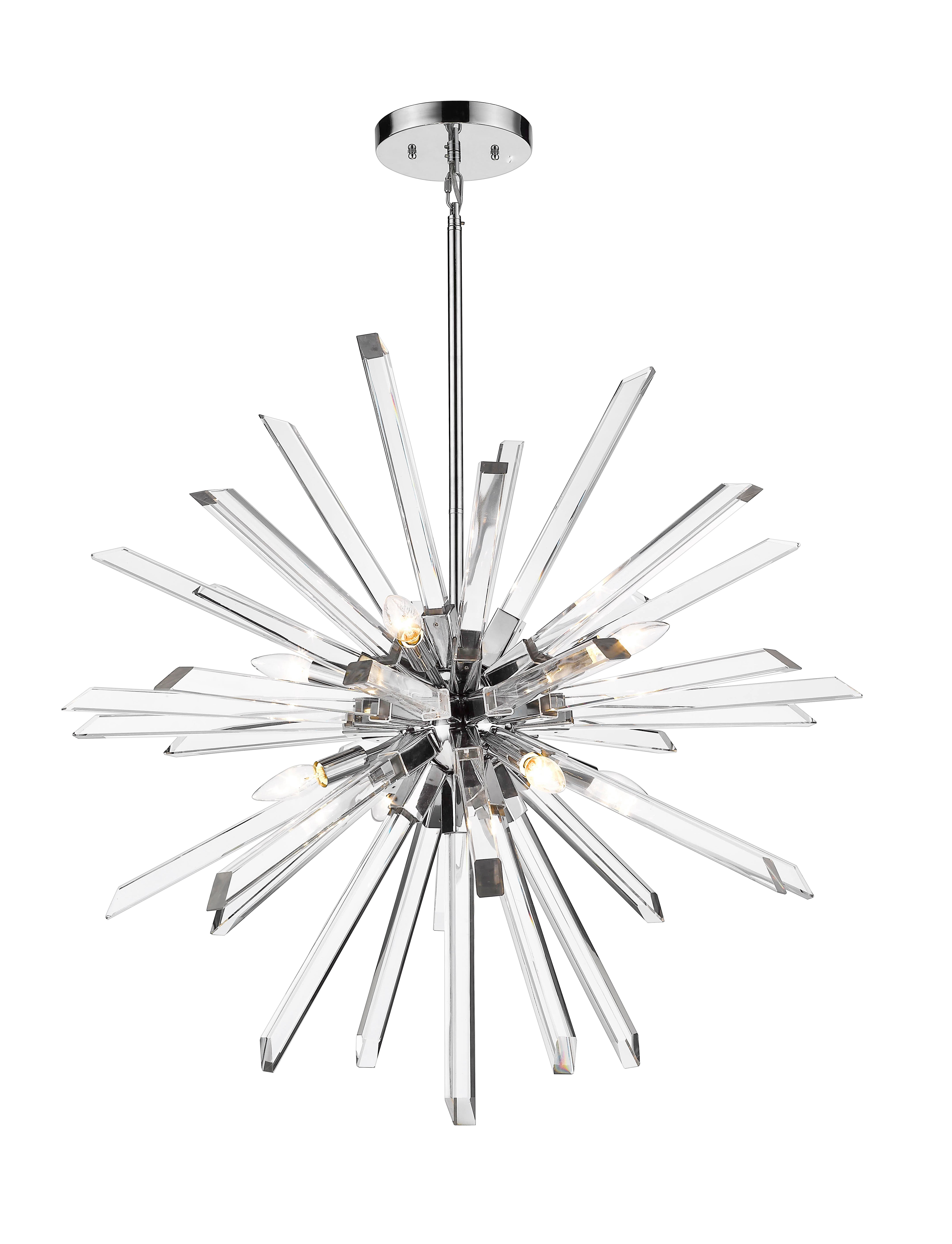 Burst 8 Light Chandelier Chrome