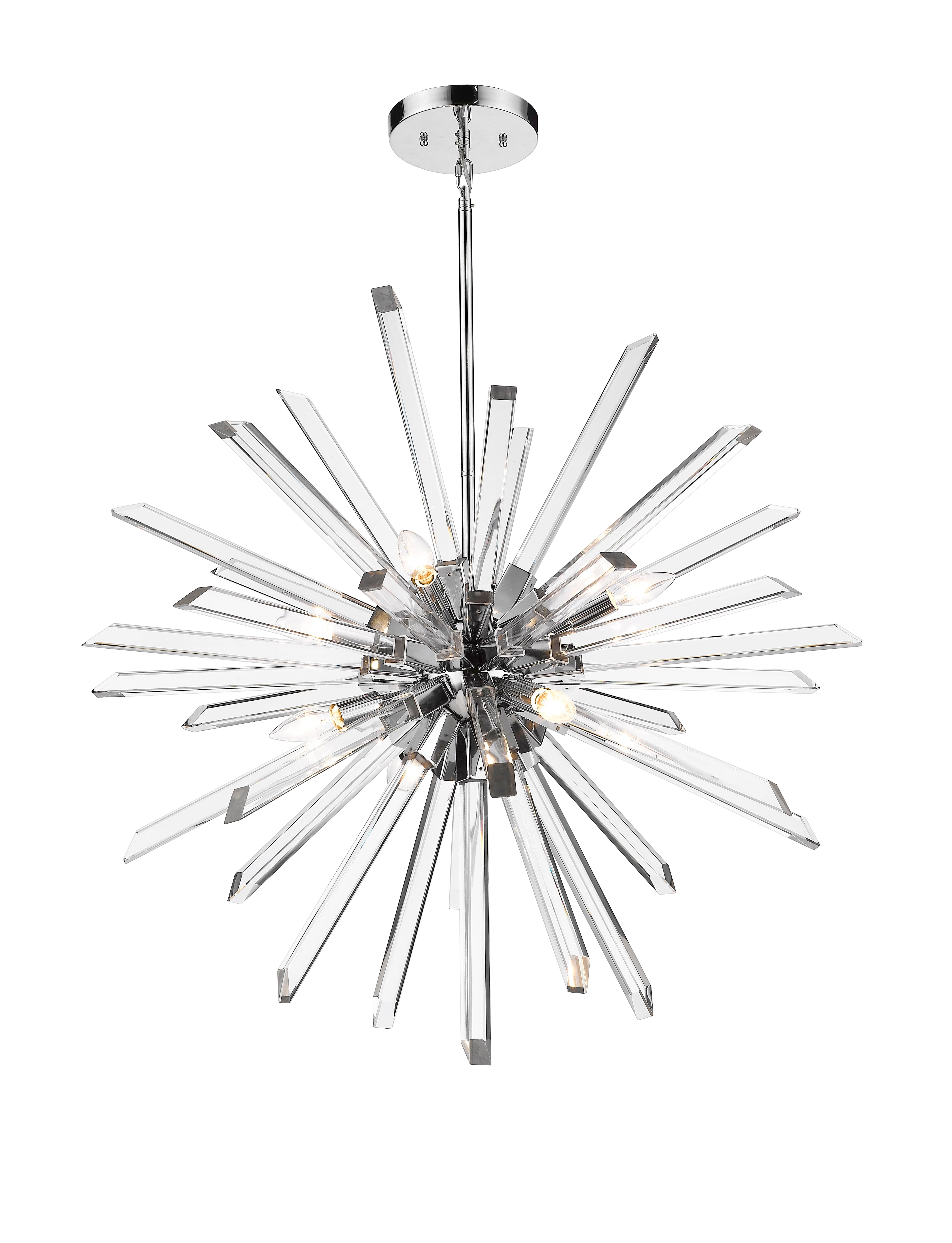 Burst 8 Light Chandelier Chrome