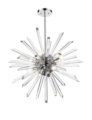 Burst 8 Light Chandelier Chrome
