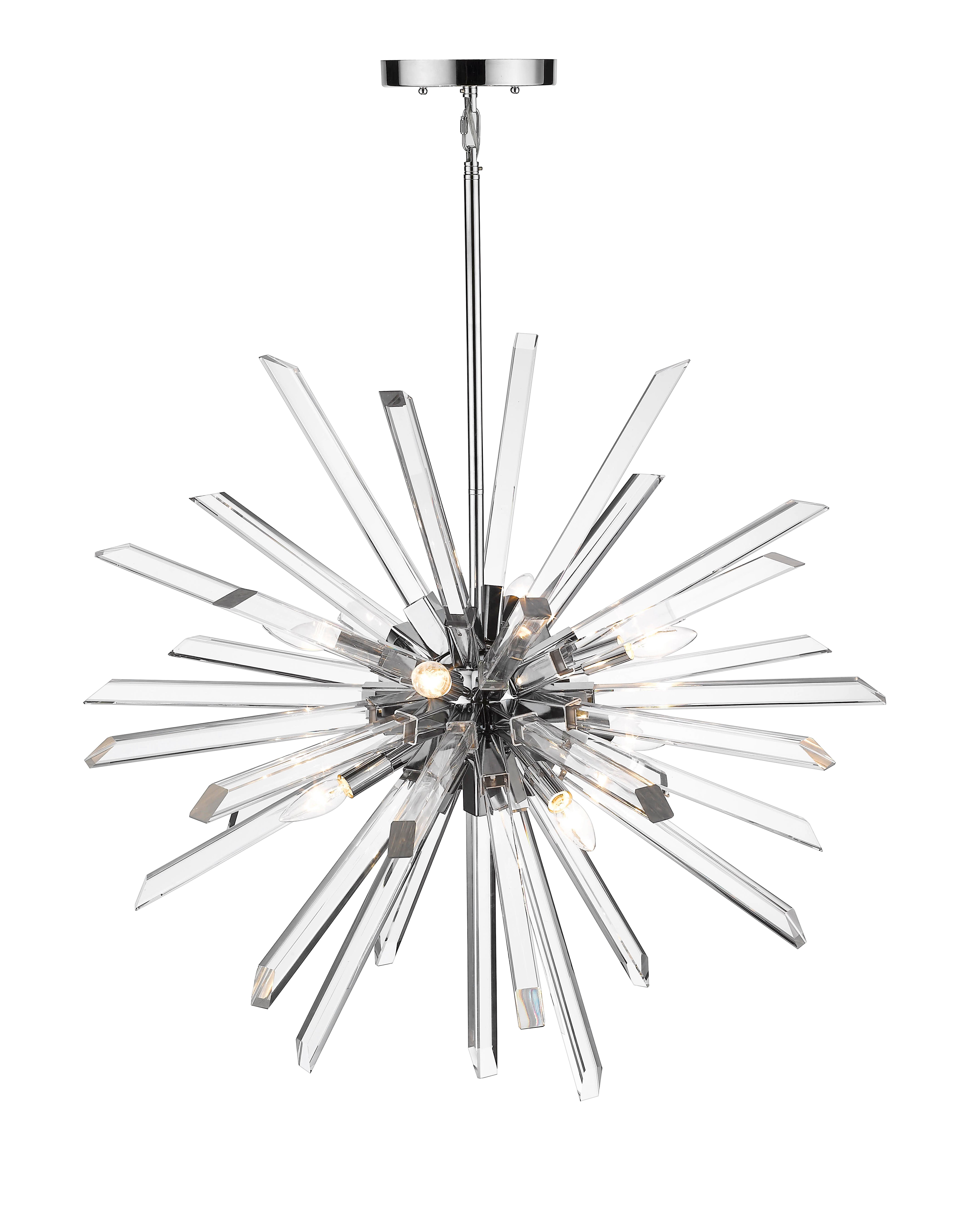 Burst 8 Light Chandelier Chrome