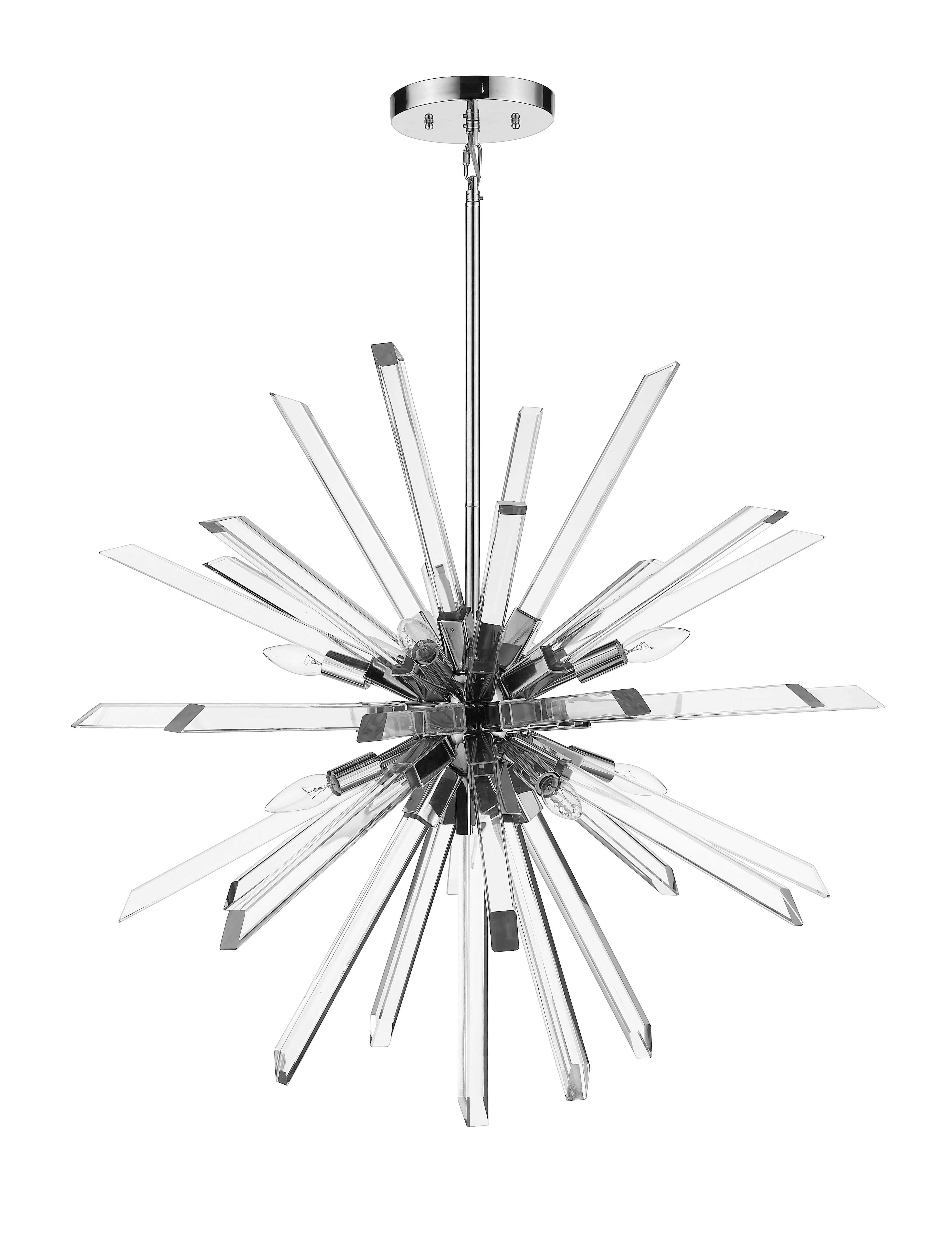 Burst 8 Light Chandelier Chrome