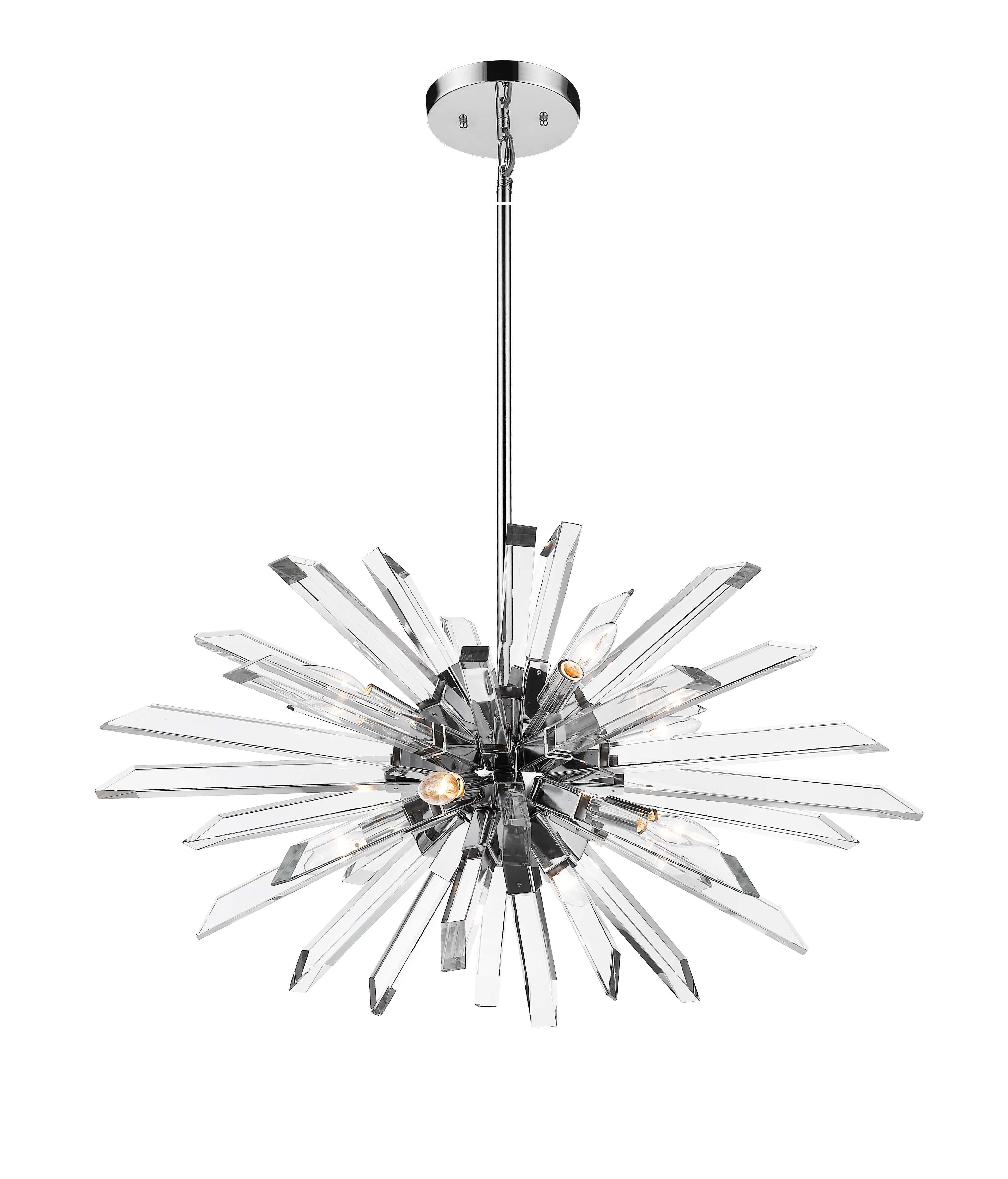 Burst 8 Light Chandelier Chrome