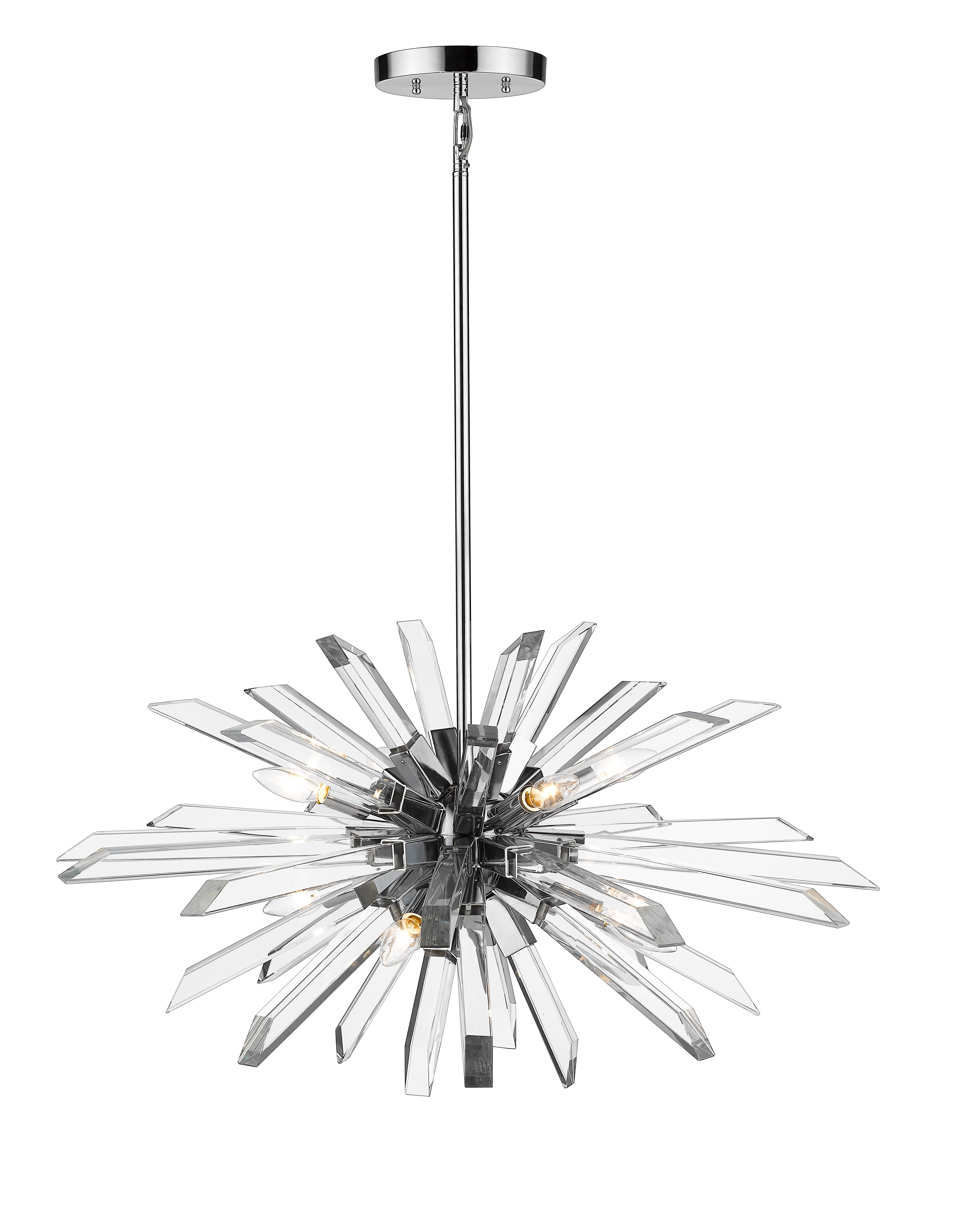 Burst 8 Light Chandelier Chrome
