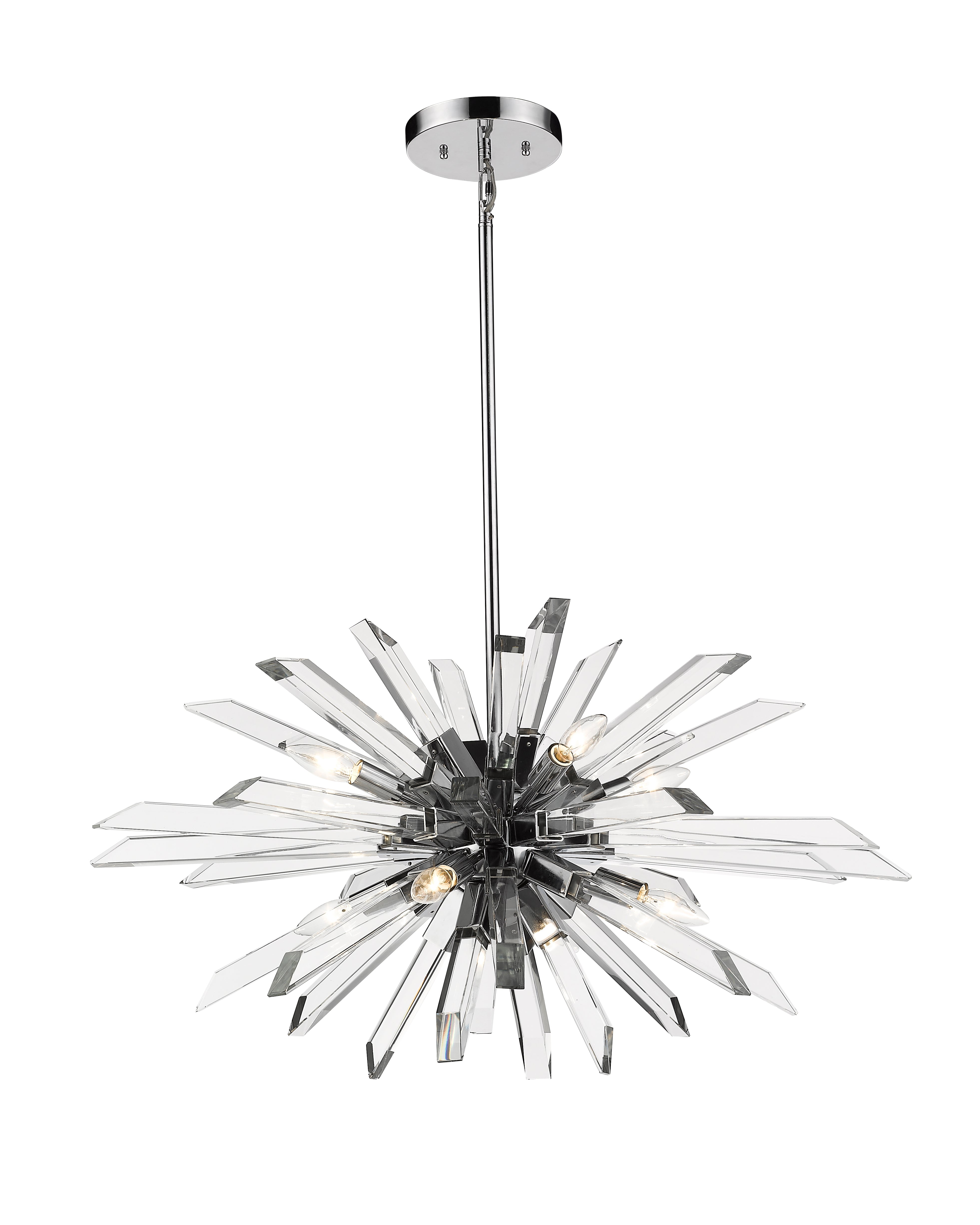 Burst 8 Light Chandelier Chrome
