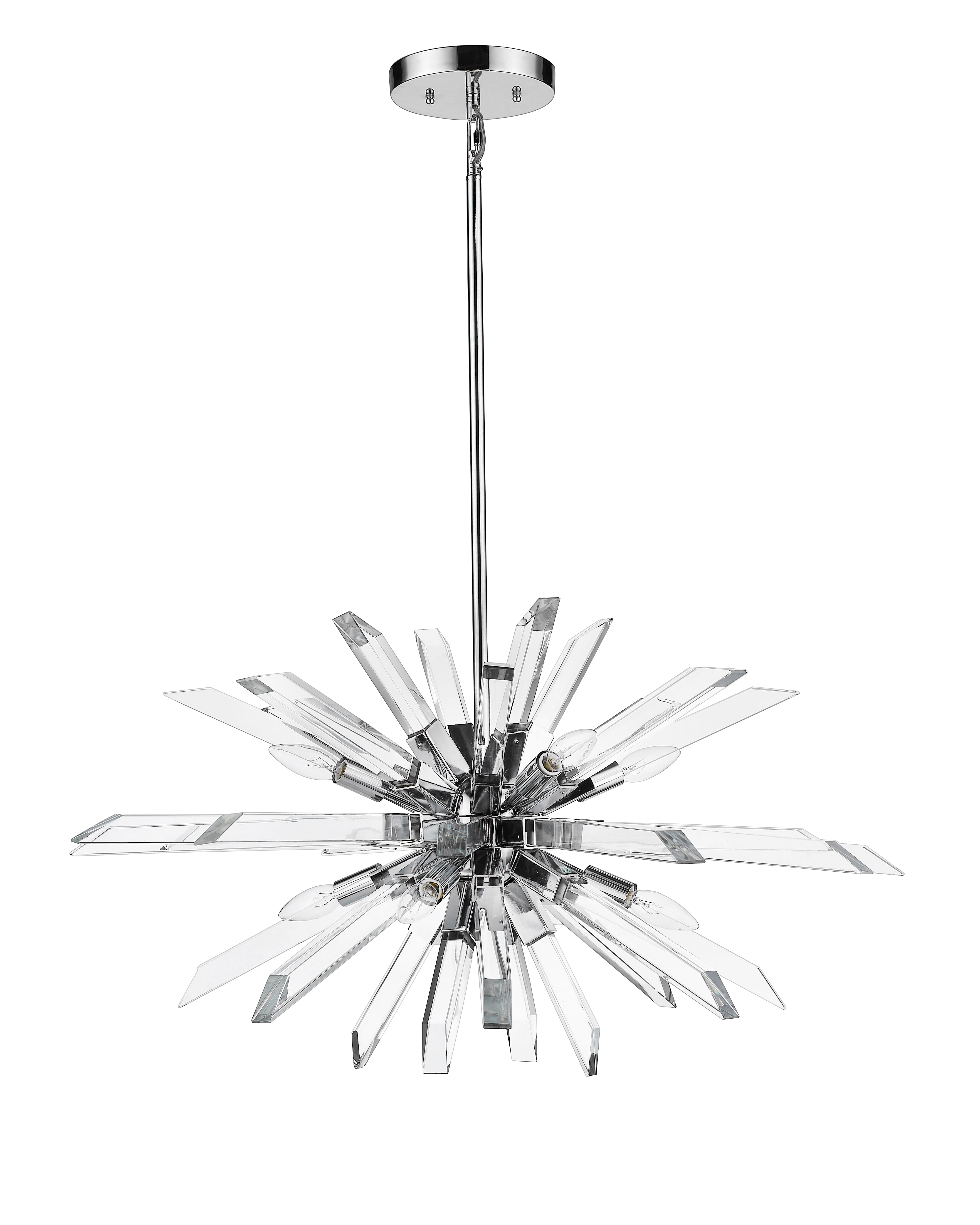Burst 8 Light Chandelier Chrome