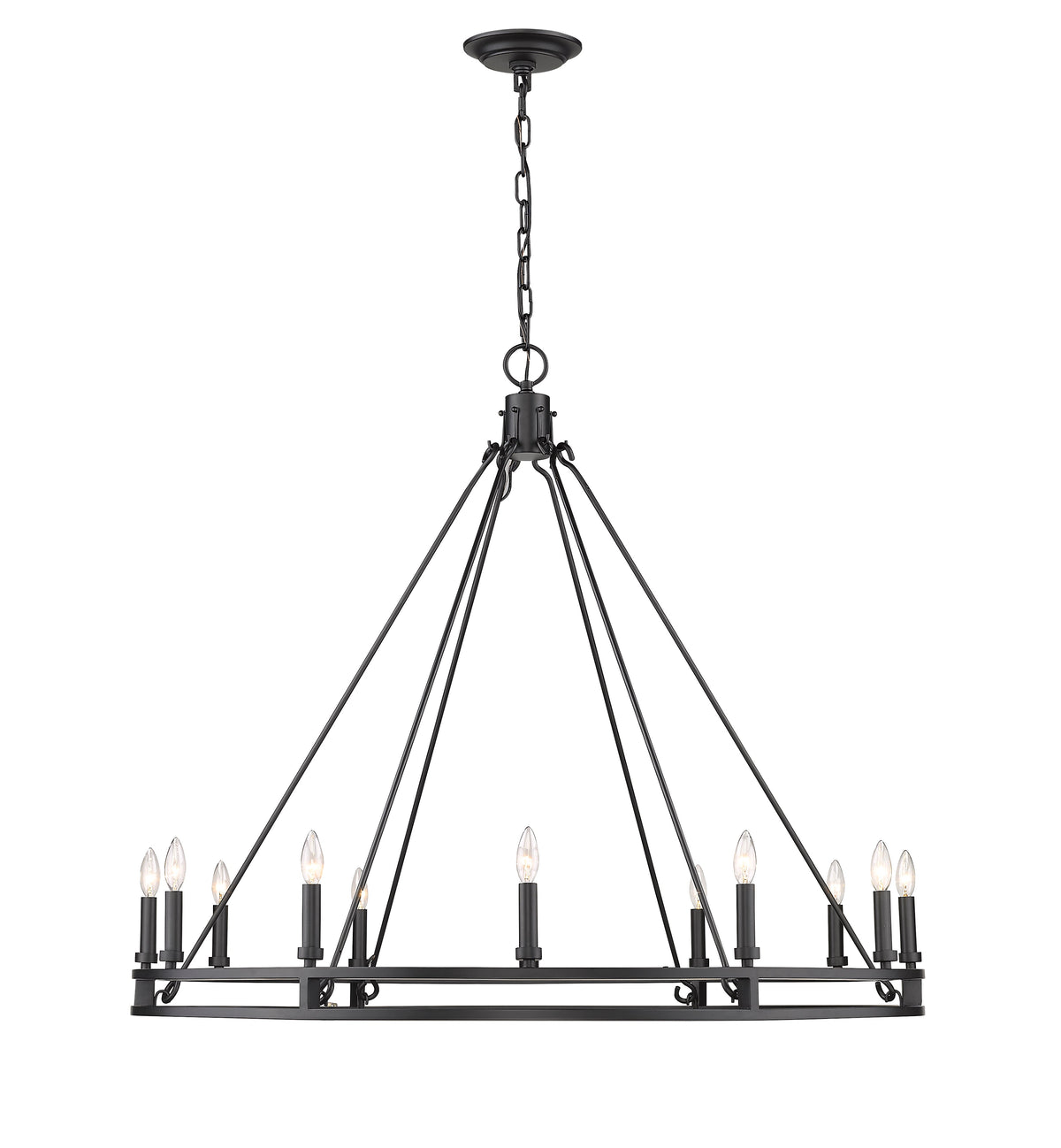 Dennison 12 Light Chandelier Matte Black