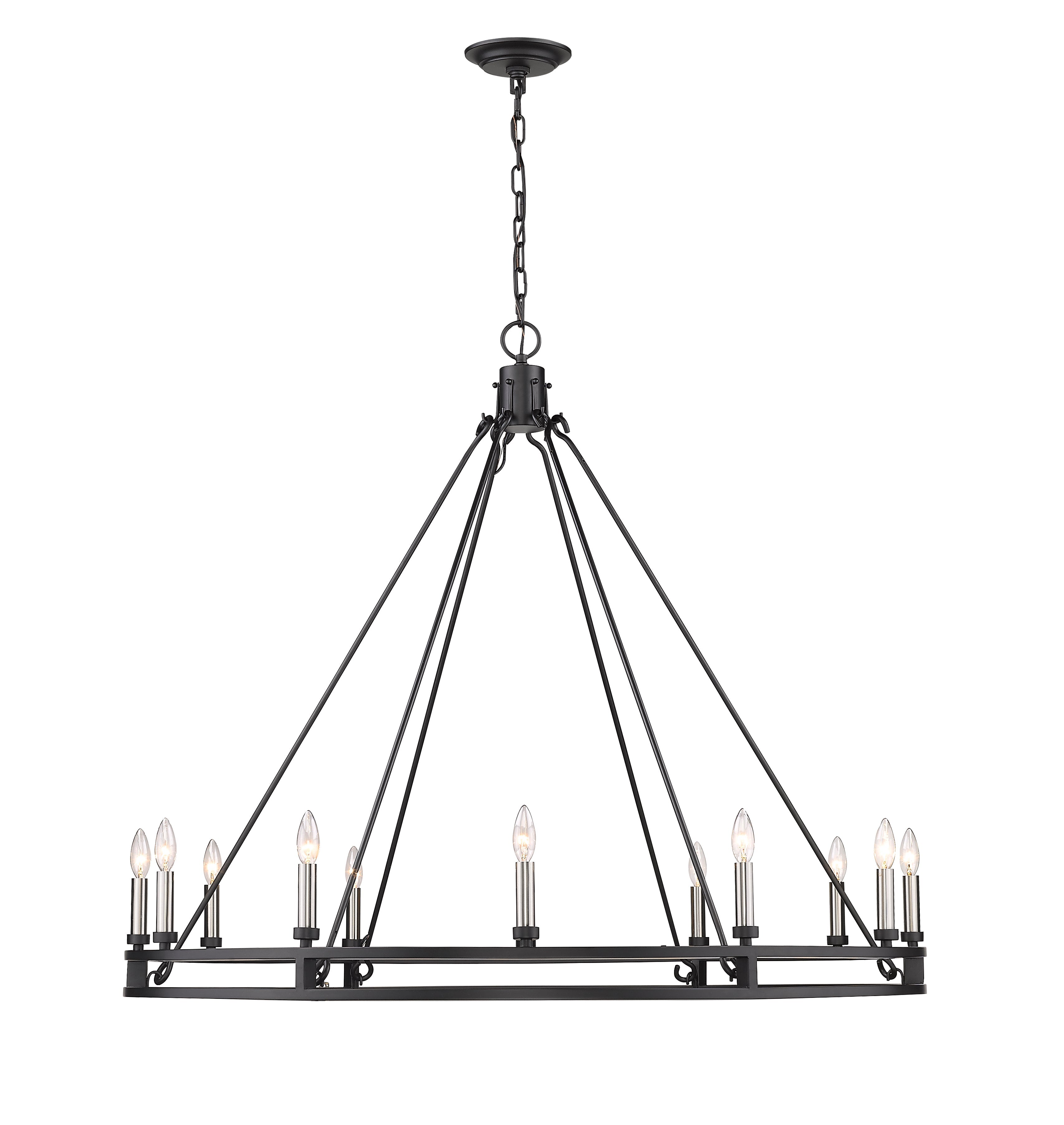 Dennison 12 Light Chandelier Matte Black