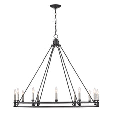 Dennison 12 Light Chandelier Matte Black