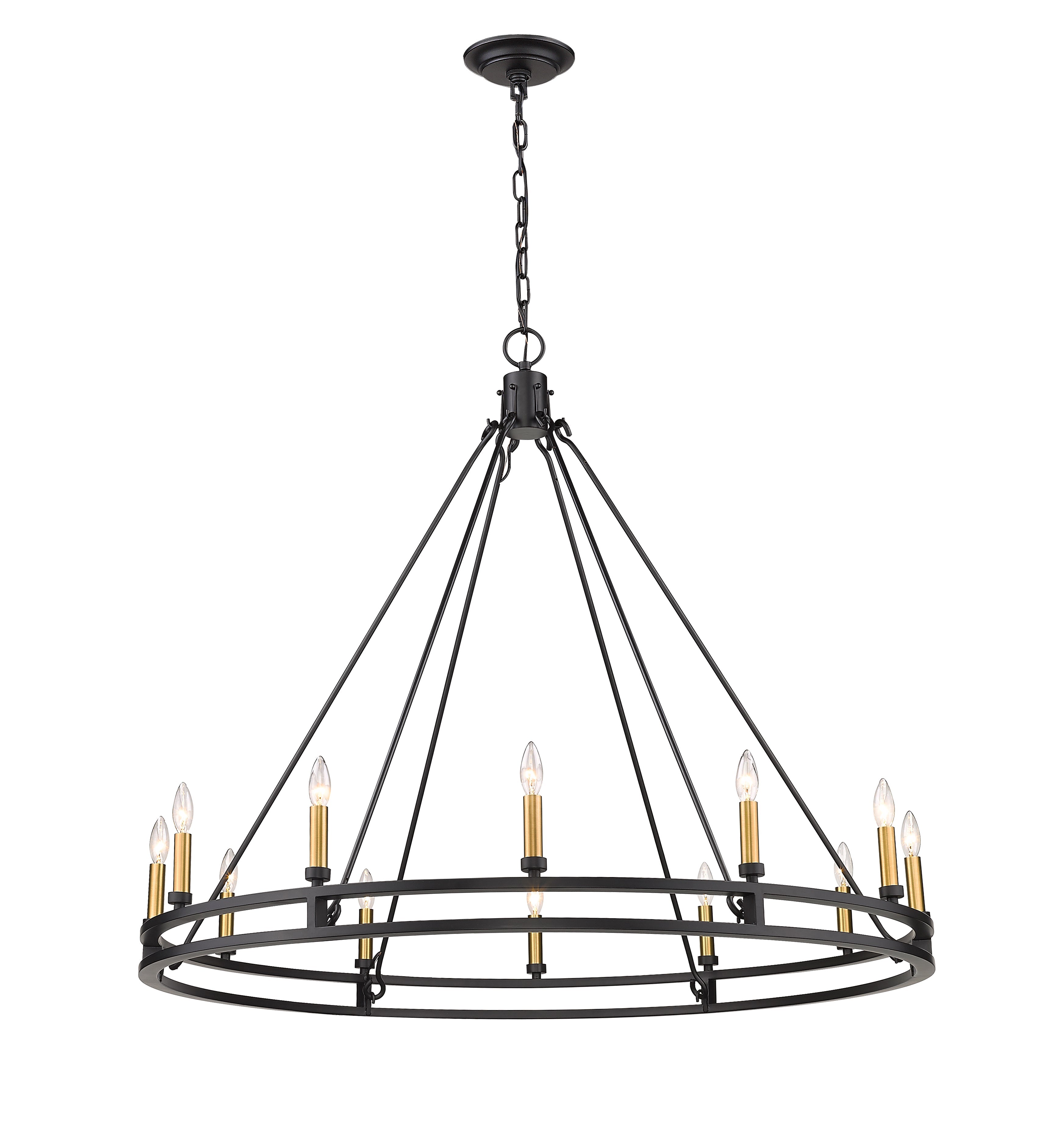 Dennison 12 Light Chandelier Matte Black