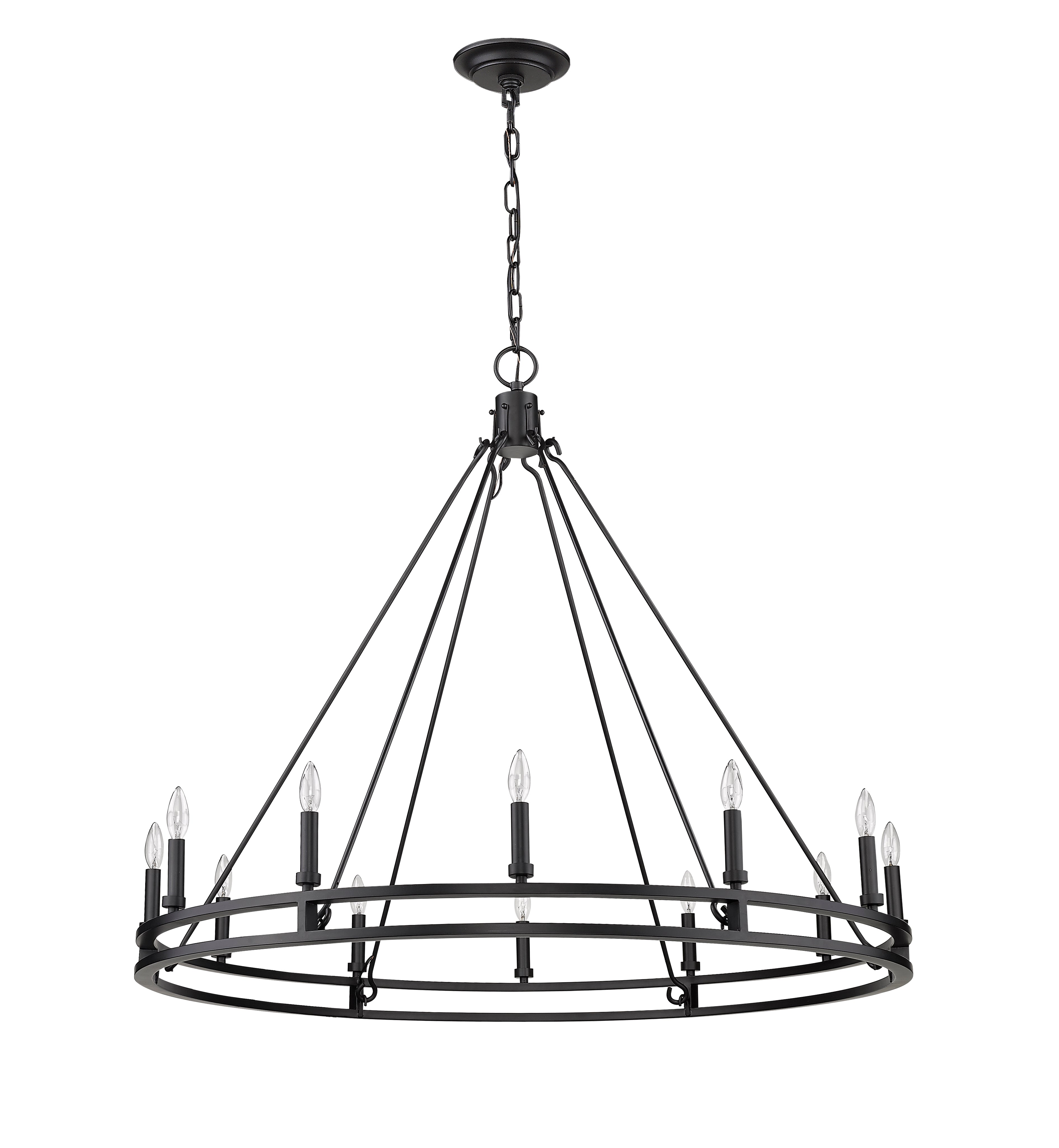 Dennison 12 Light Chandelier Matte Black