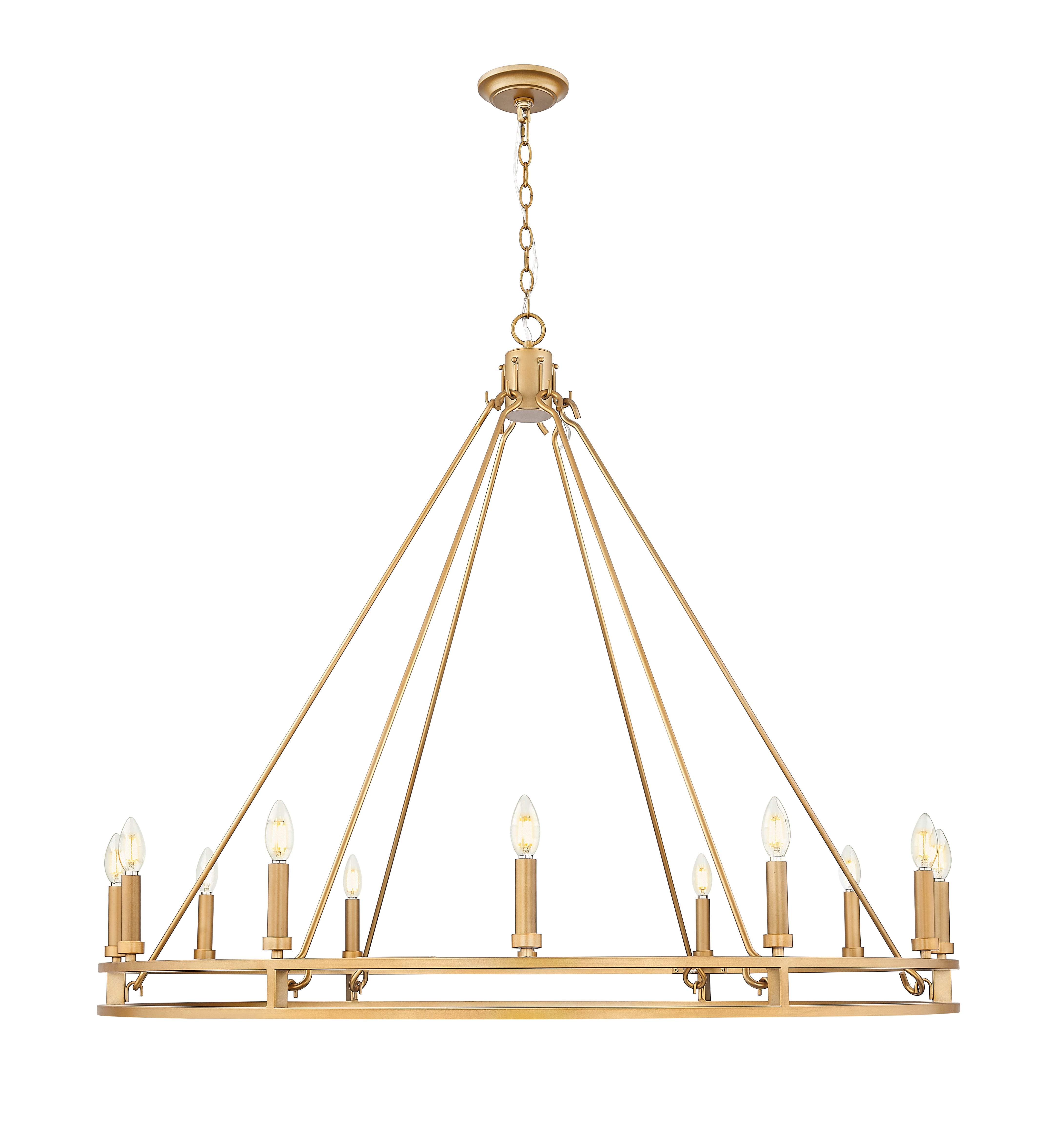 Dennison 12 Light Chandelier Signature Brass