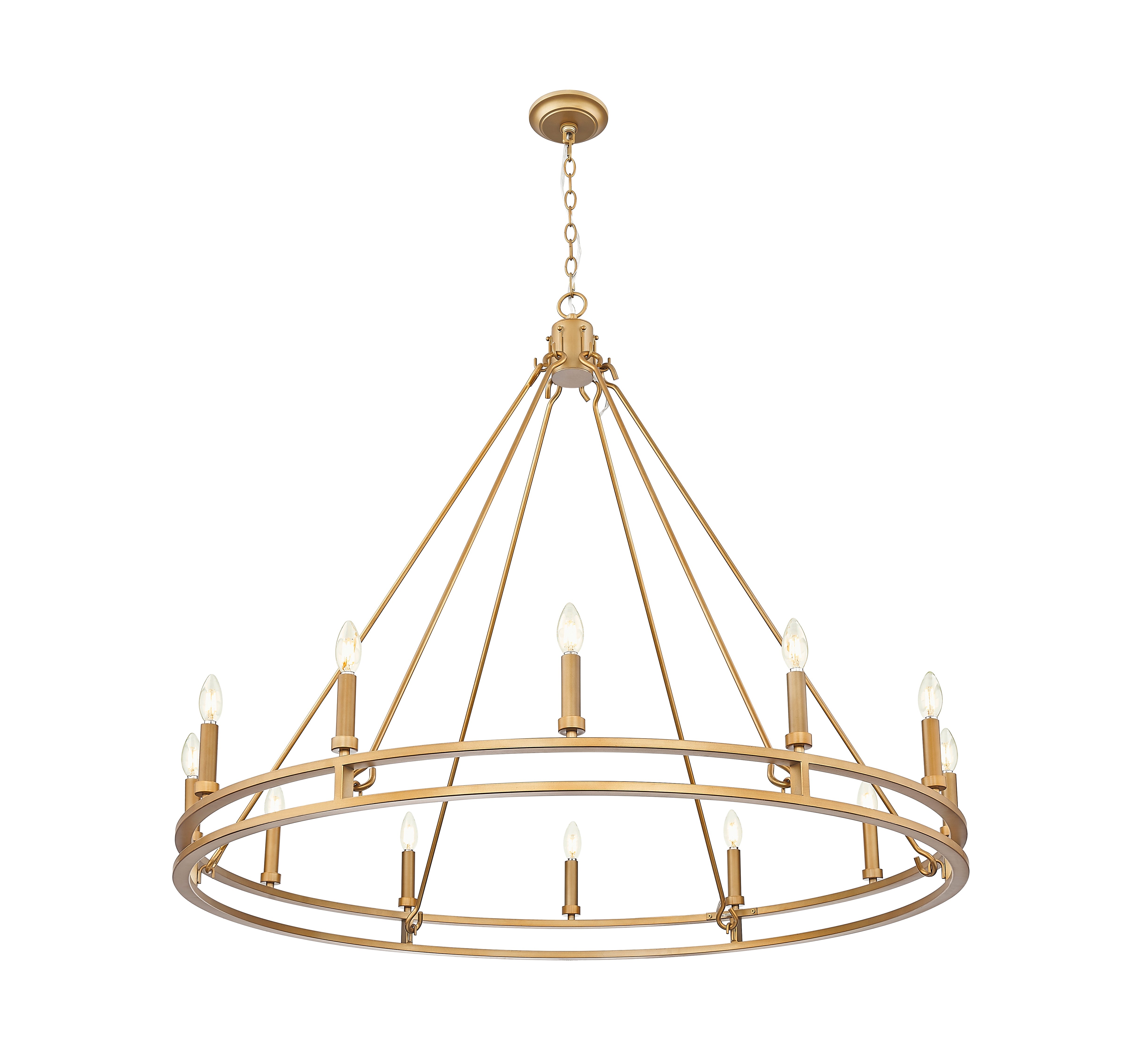 Dennison 12 Light Chandelier Signature Brass