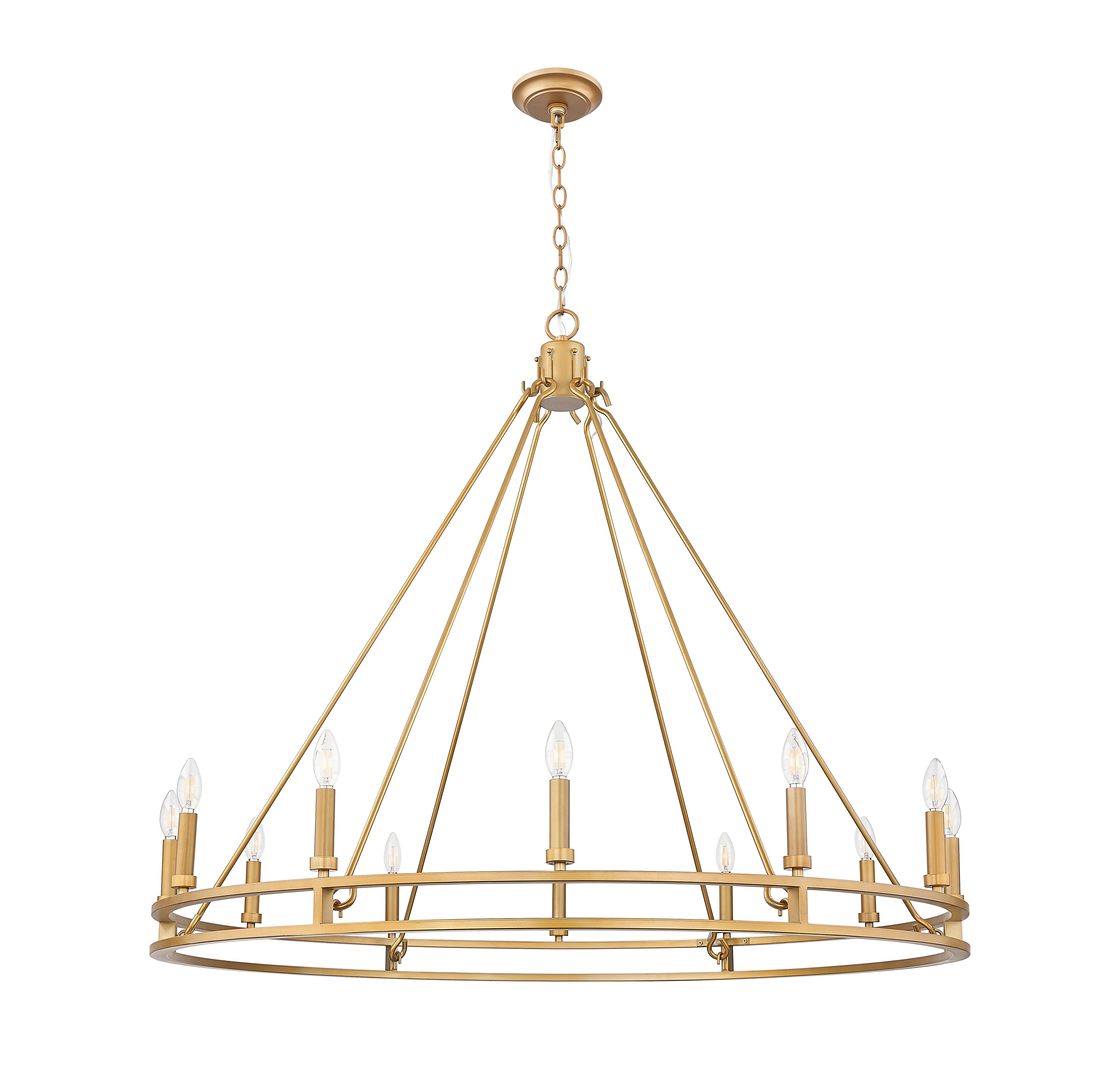 Dennison 12 Light Chandelier Signature Brass