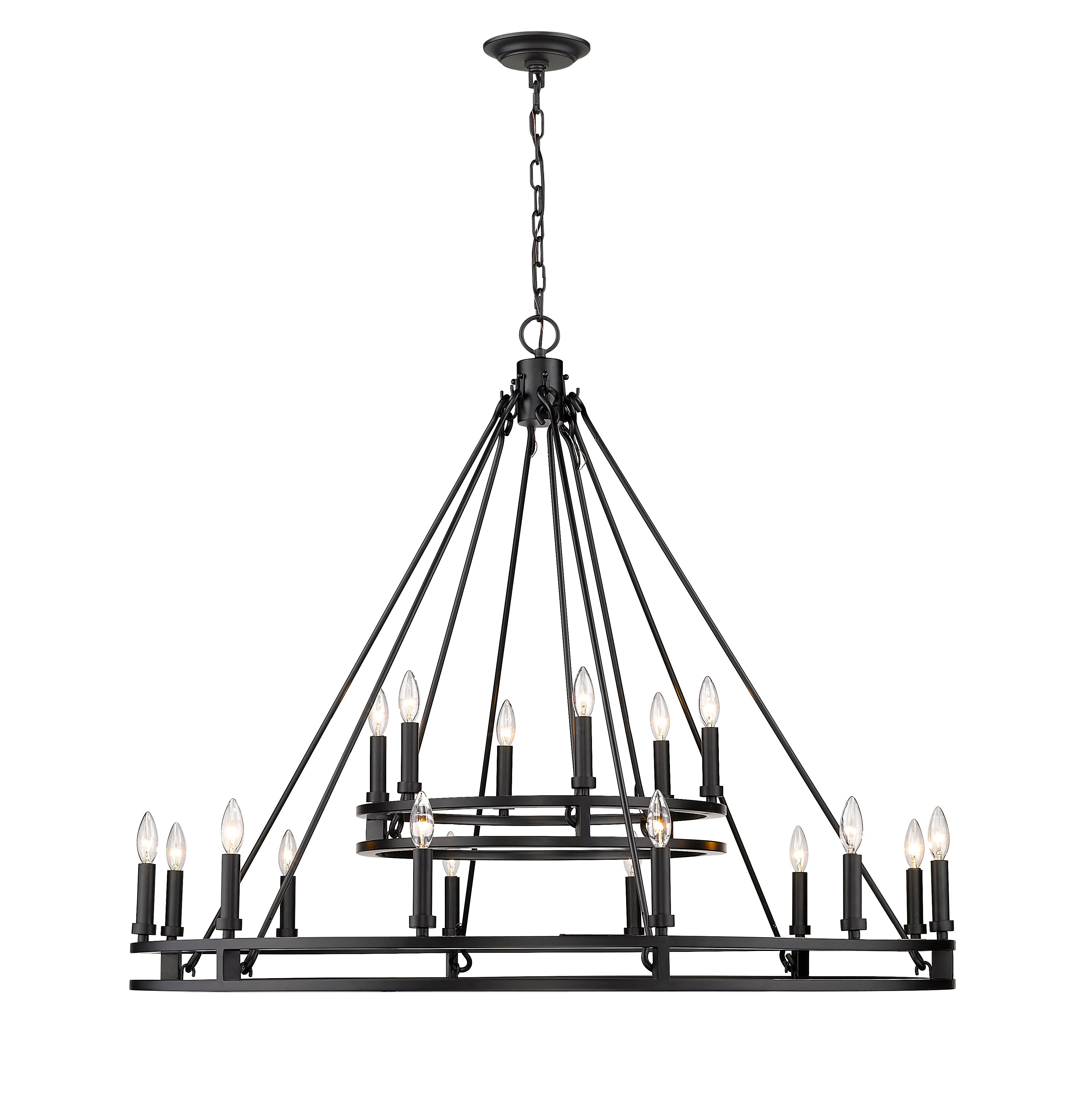 Dennison 18 Light Chandelier Matte Black