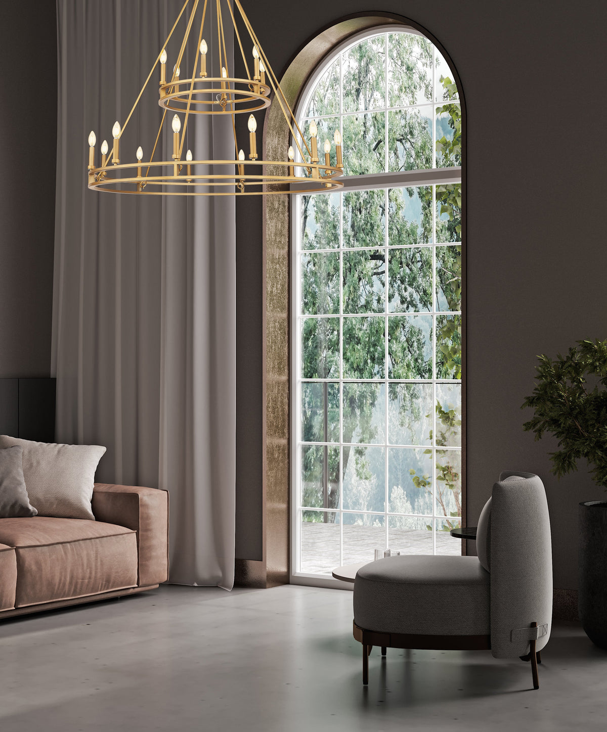 Dennison 18 Light Chandelier Signature Brass
