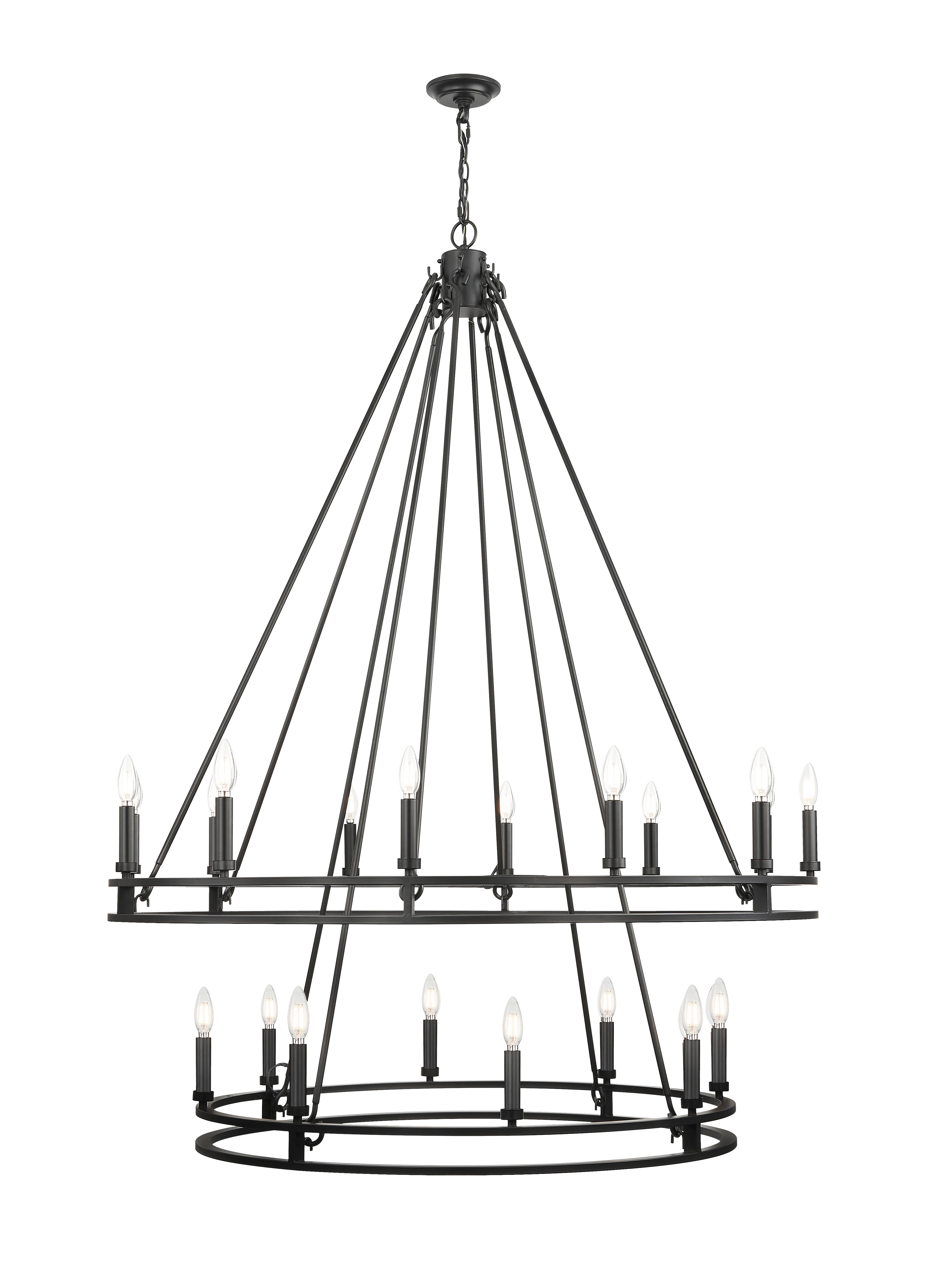 Dennison 20 Light Chandelier Matte Black