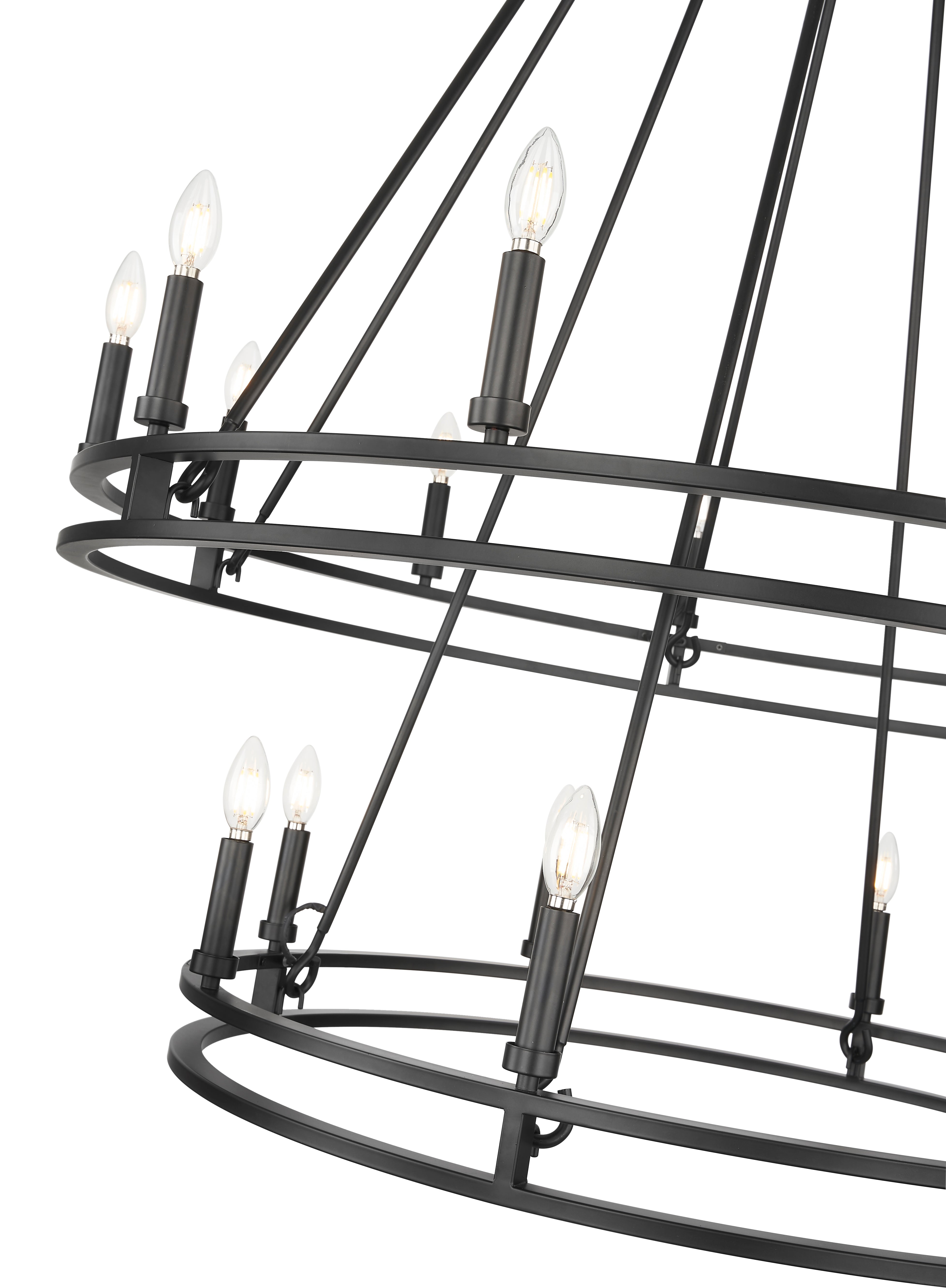 Dennison 20 Light Chandelier Matte Black