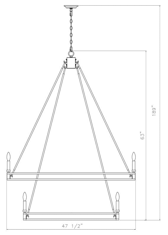 Dennison 20 Light Chandelier Matte Black