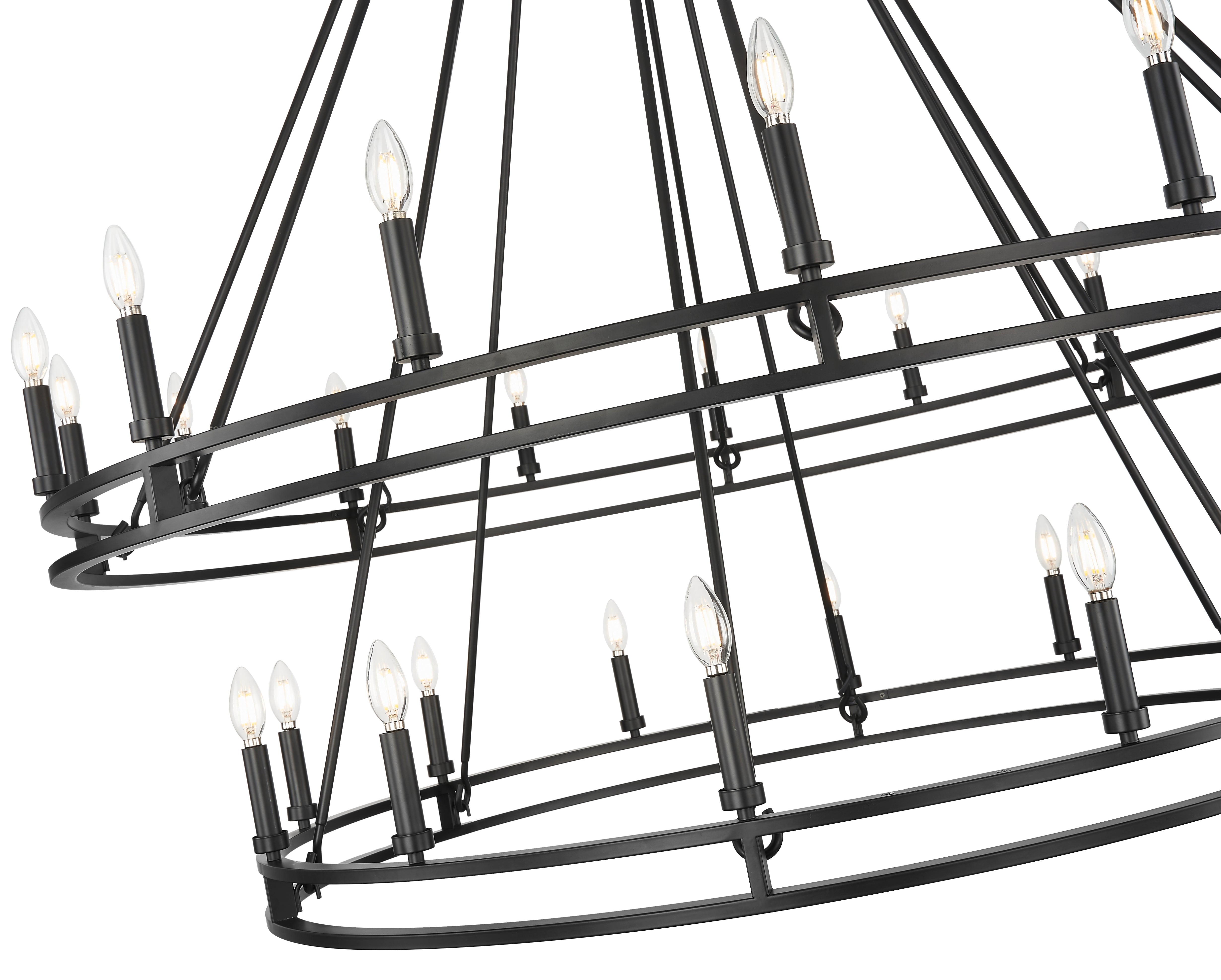 Dennison 28 Light Chandelier Matte Black