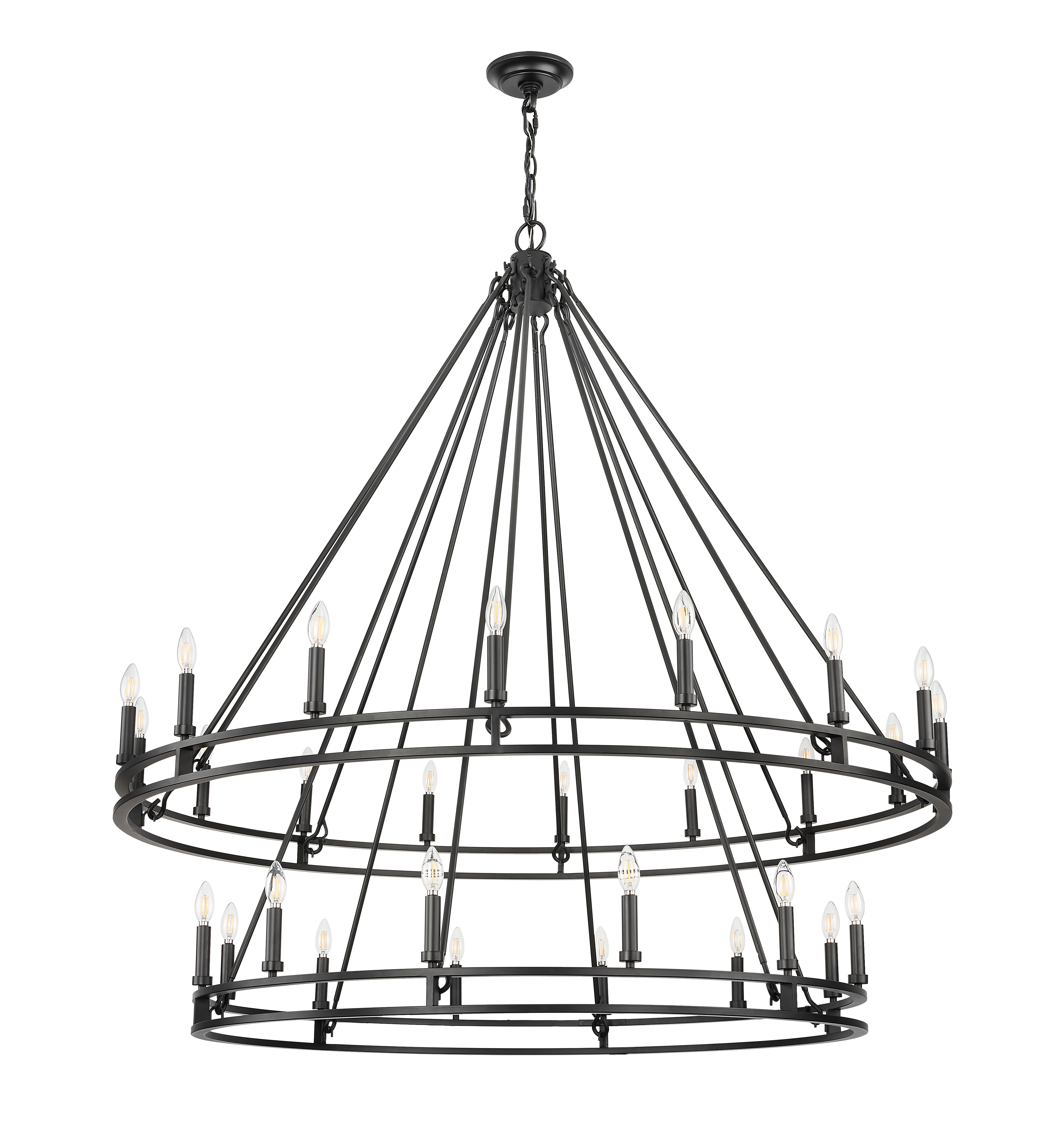 Dennison 28 Light Chandelier Matte Black