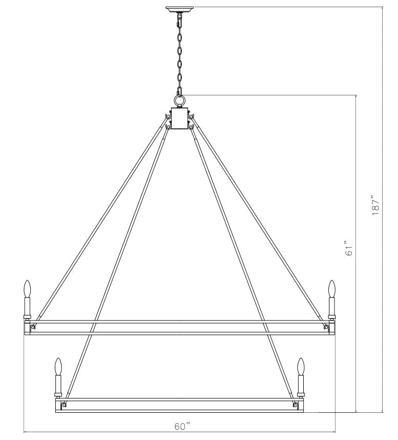 Dennison 28 Light Chandelier Signature Brass