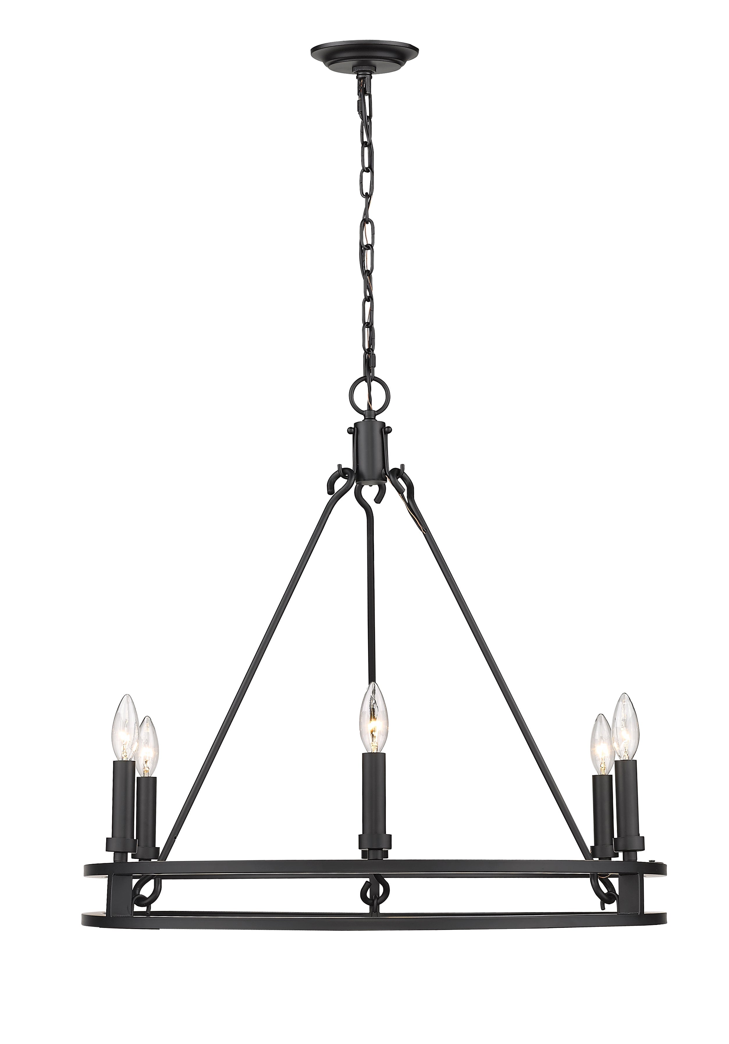 Dennison 6 Light Chandelier Matte Black