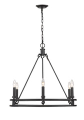 Dennison 6 Light Chandelier Matte Black