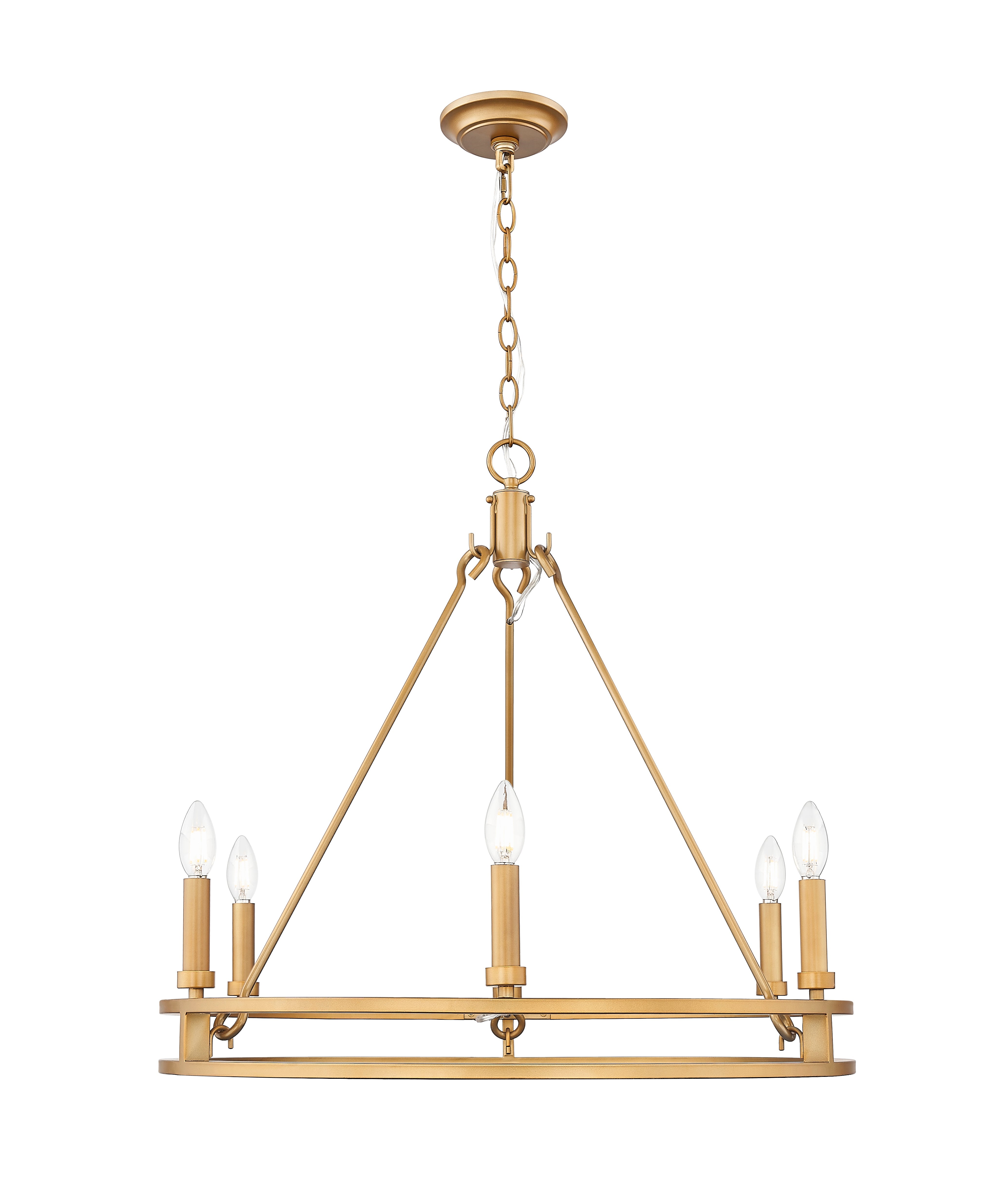 Dennison 6 Light Chandelier Signature Brass