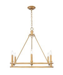 Dennison 6 Light Chandelier Signature Brass