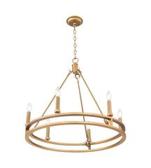 Dennison 6 Light Chandelier Signature Brass
