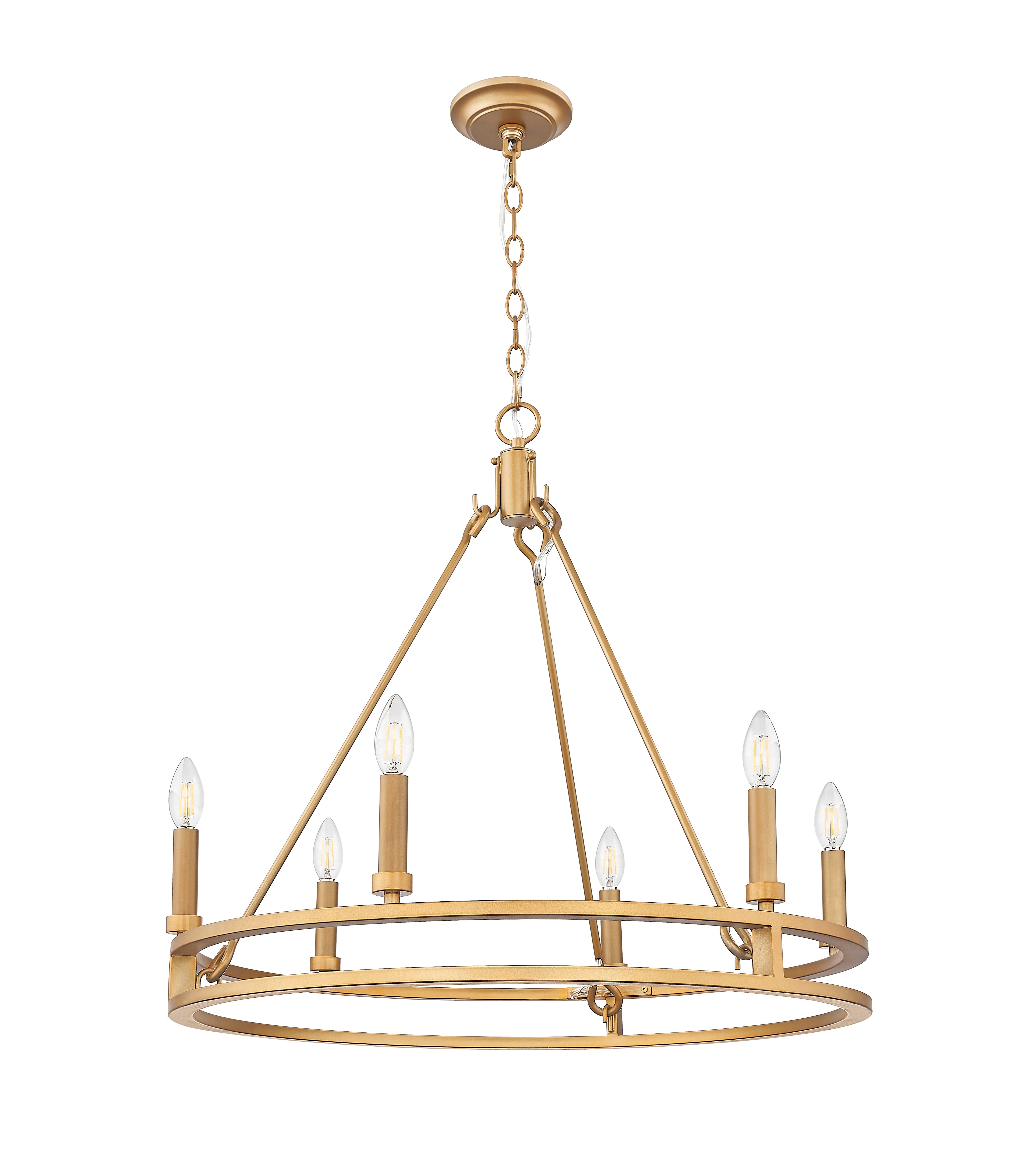 Dennison 6 Light Chandelier Signature Brass