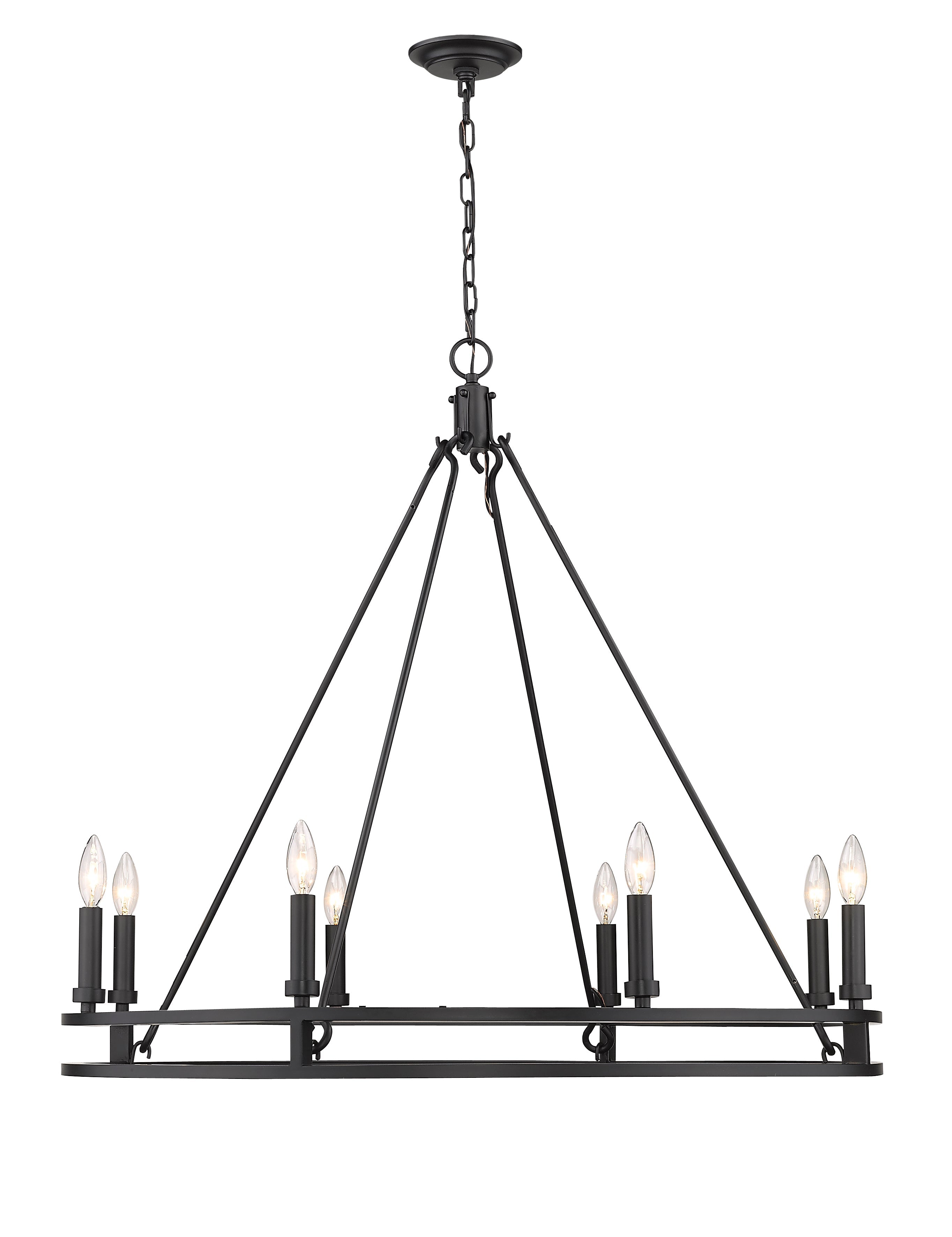 Dennison 8 Light Chandelier Matte Black