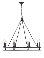 Dennison 8 Light Chandelier Matte Black