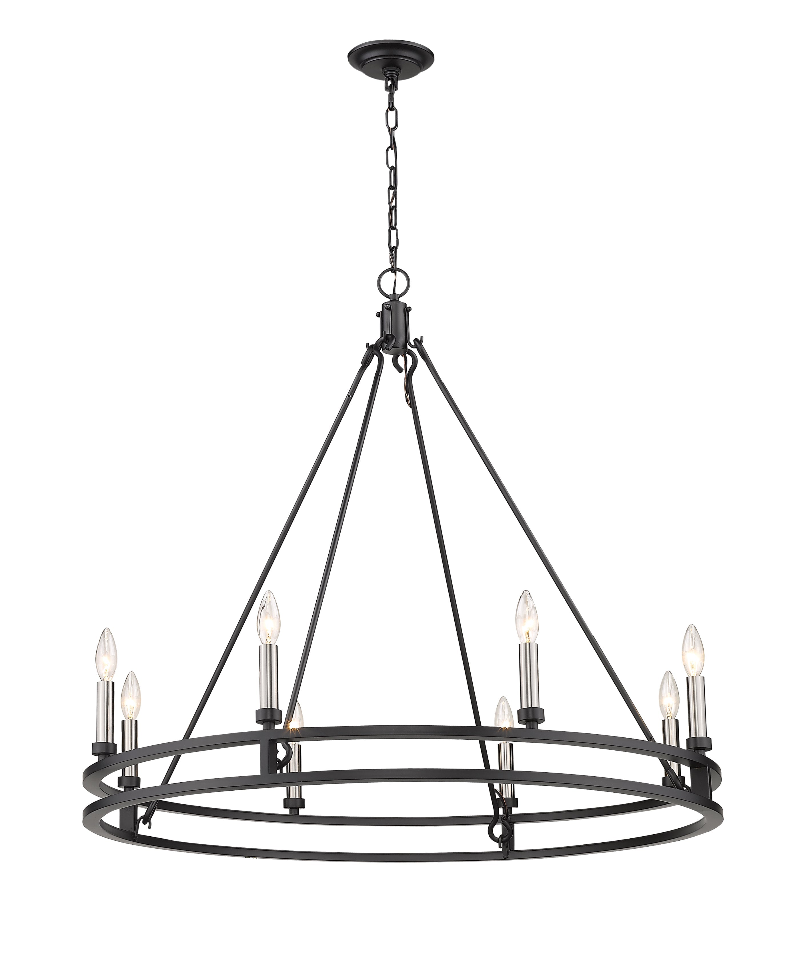 Dennison 8 Light Chandelier Matte Black