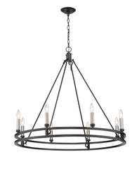 Dennison 8 Light Chandelier Matte Black