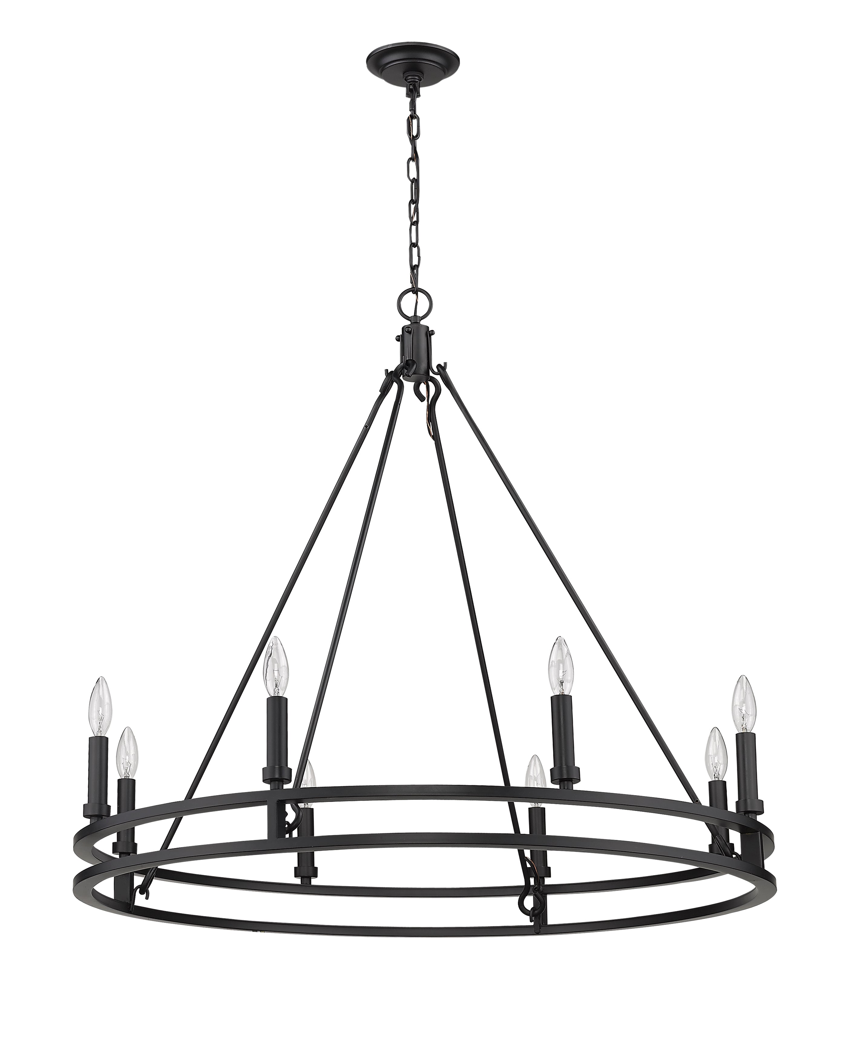 Dennison 8 Light Chandelier Matte Black