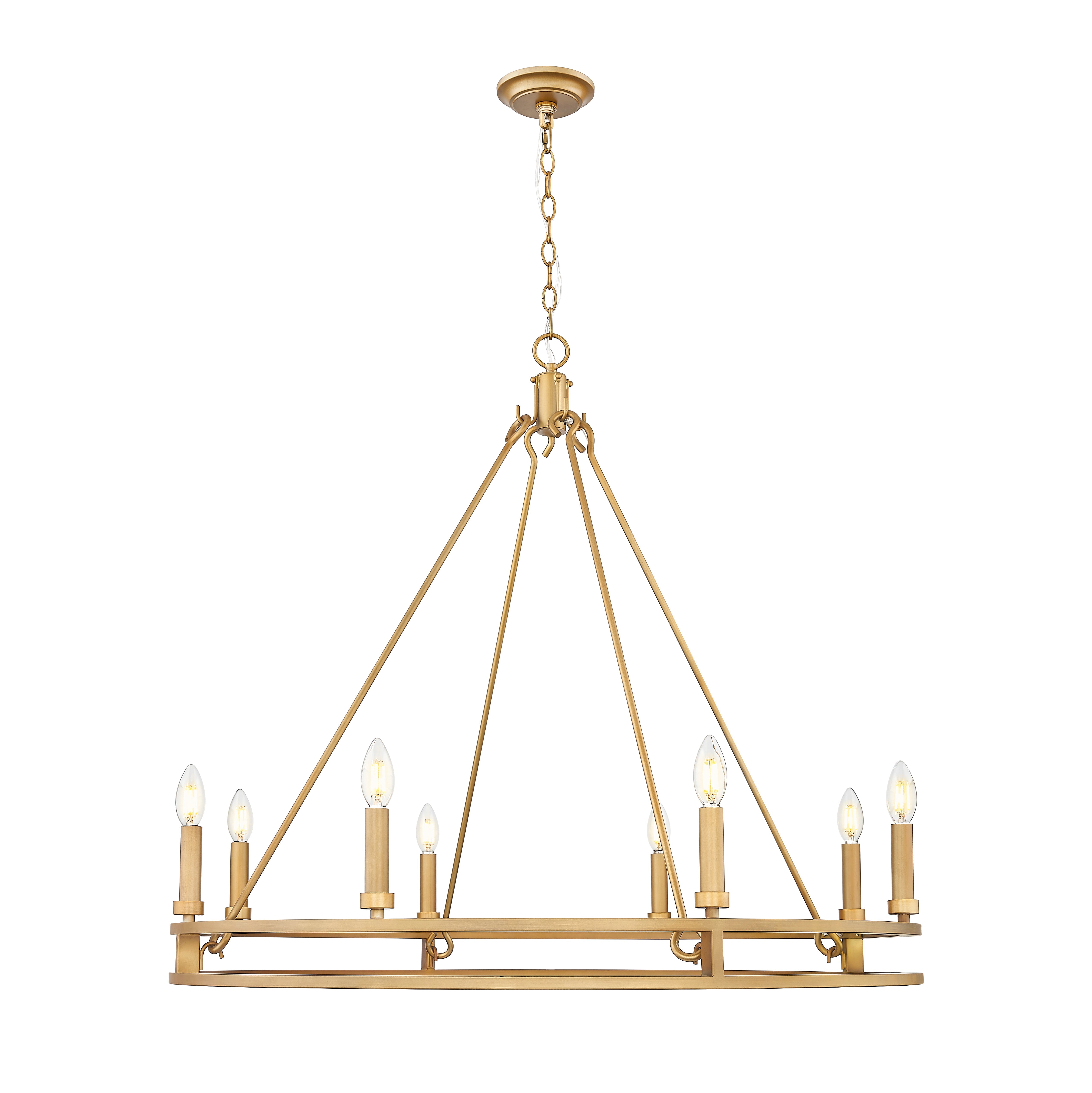 Dennison 8 Light Chandelier Signature Brass