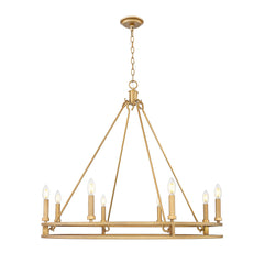 Dennison 8 Light Chandelier Signature Brass