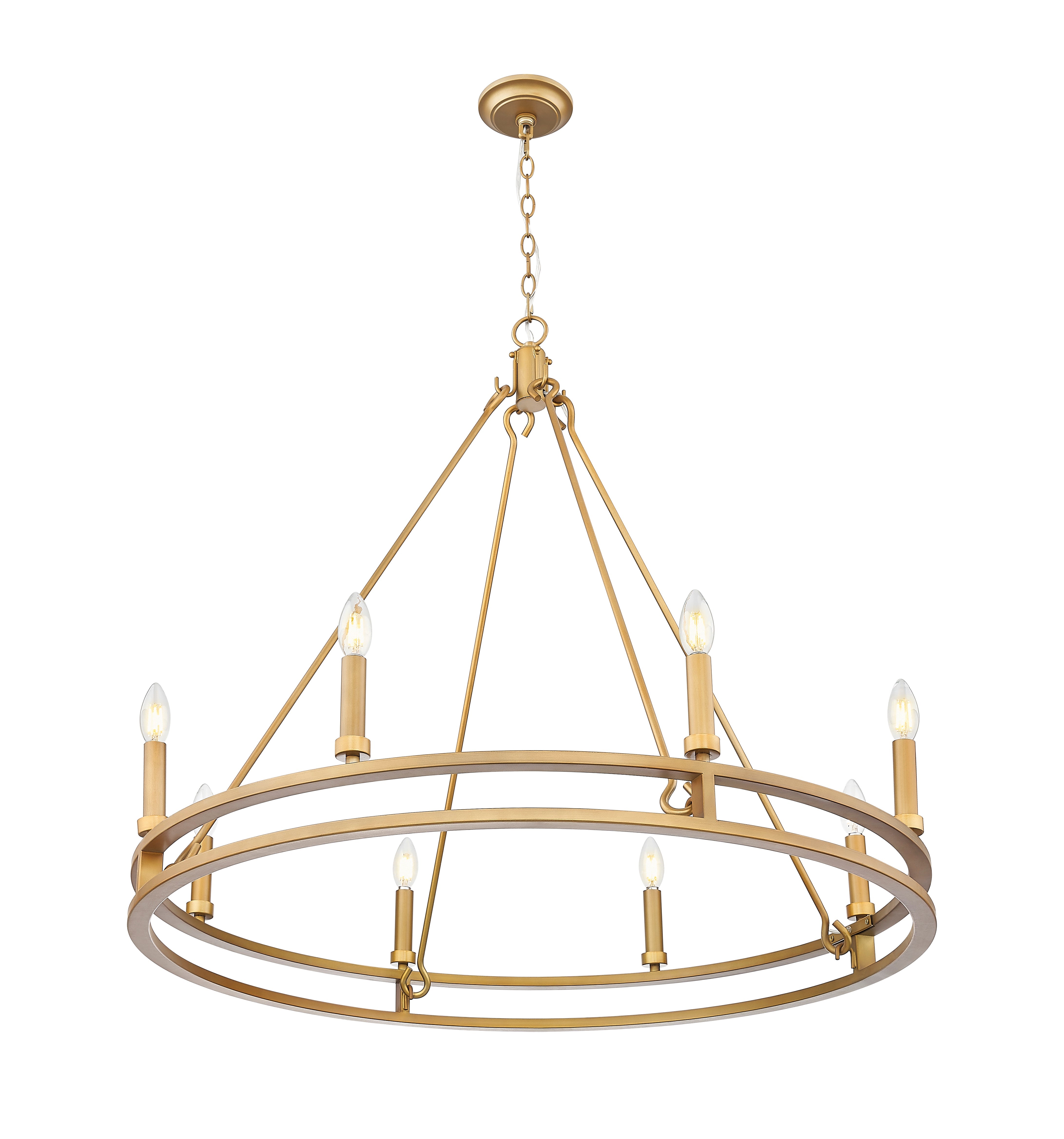 Dennison 8 Light Chandelier Signature Brass