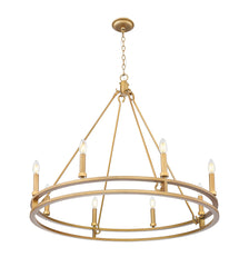 Dennison 8 Light Chandelier Signature Brass