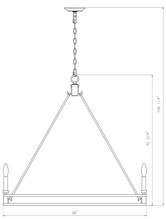Dennison 8 Light Chandelier Signature Brass