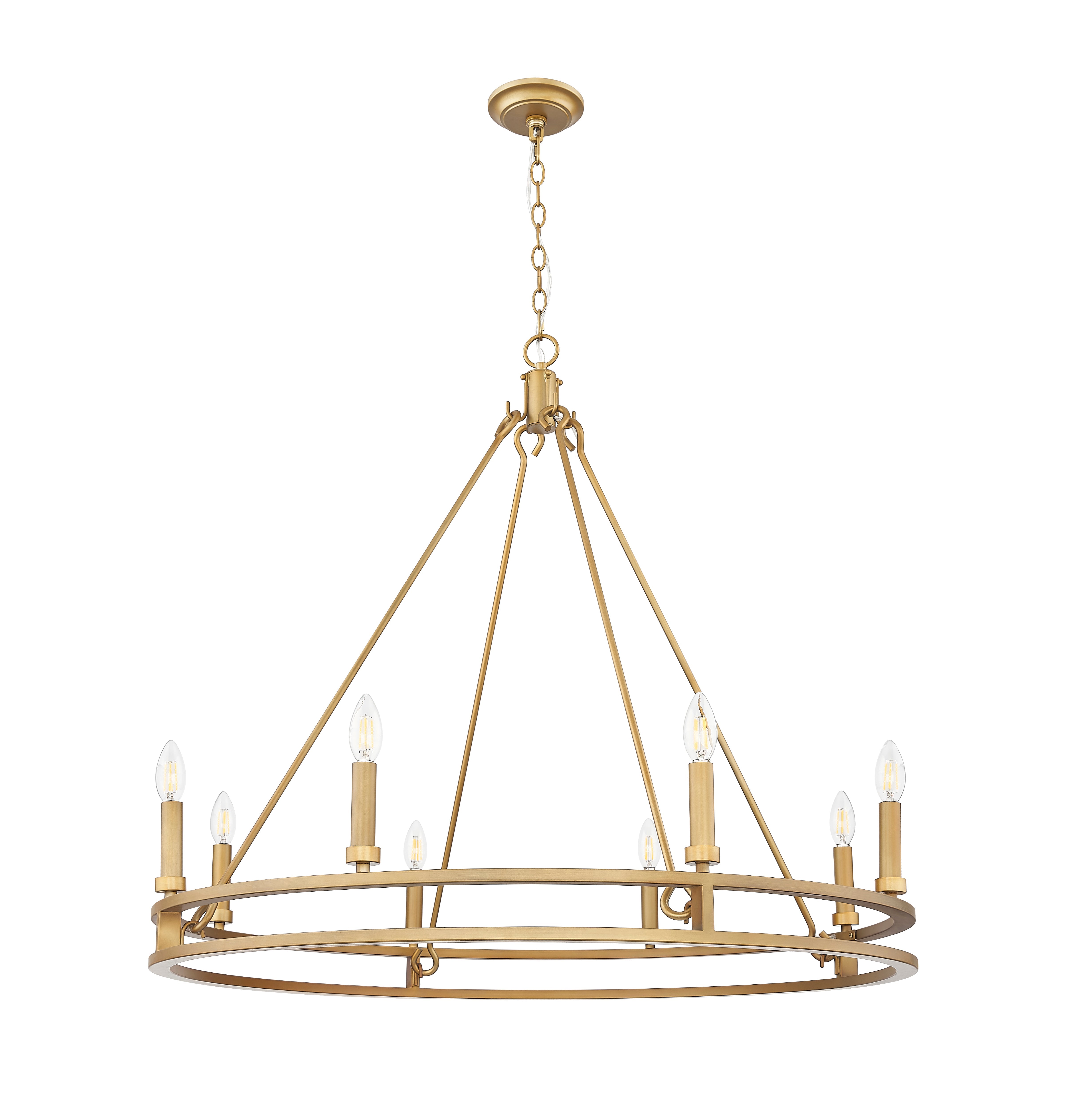 Dennison 8 Light Chandelier Signature Brass