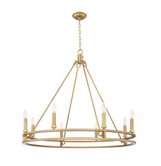 Dennison 8 Light Chandelier Signature Brass