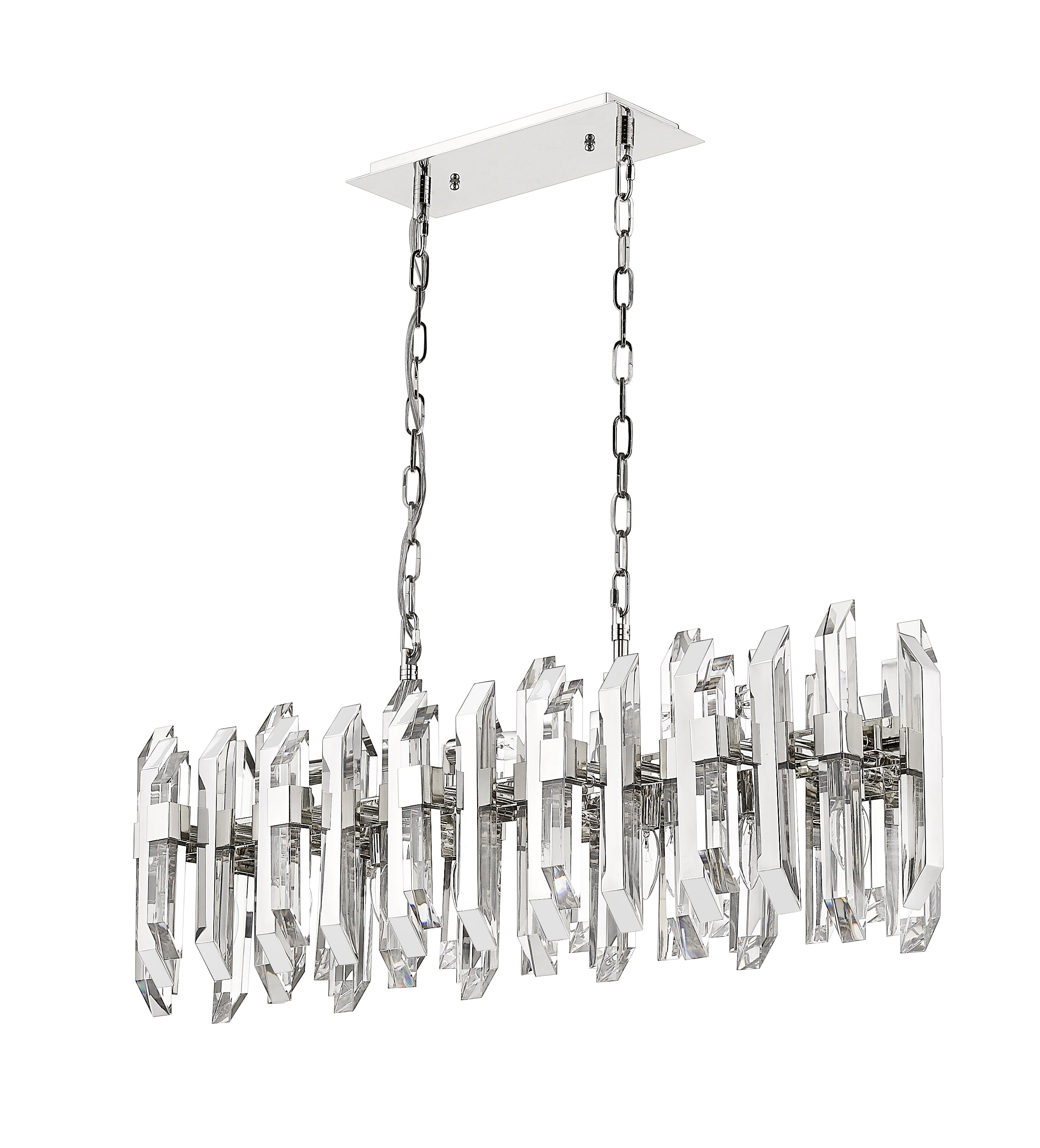 Bova 11 Light Linear Chandelier Polished Nickel