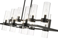 Datus 10 Light Linear Chandelier Matte Black