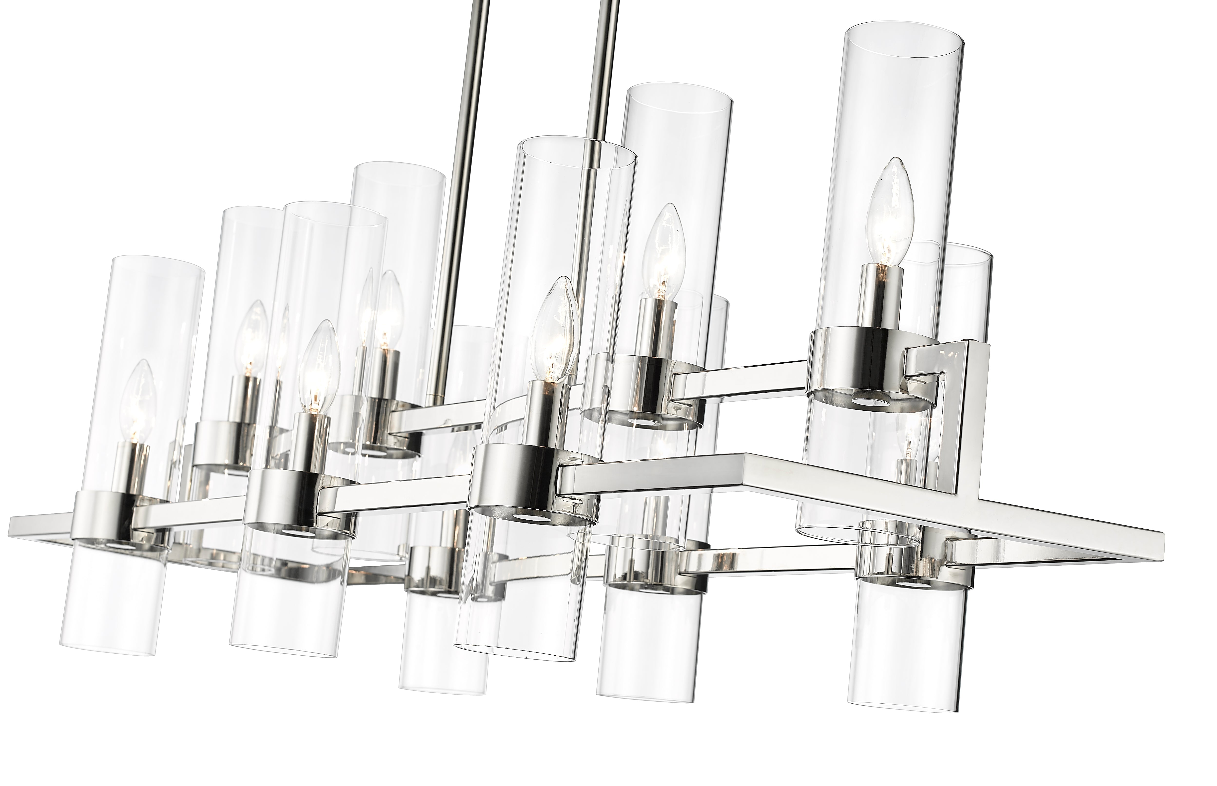 Datus 10 Light Linear Chandelier Polished Nickel