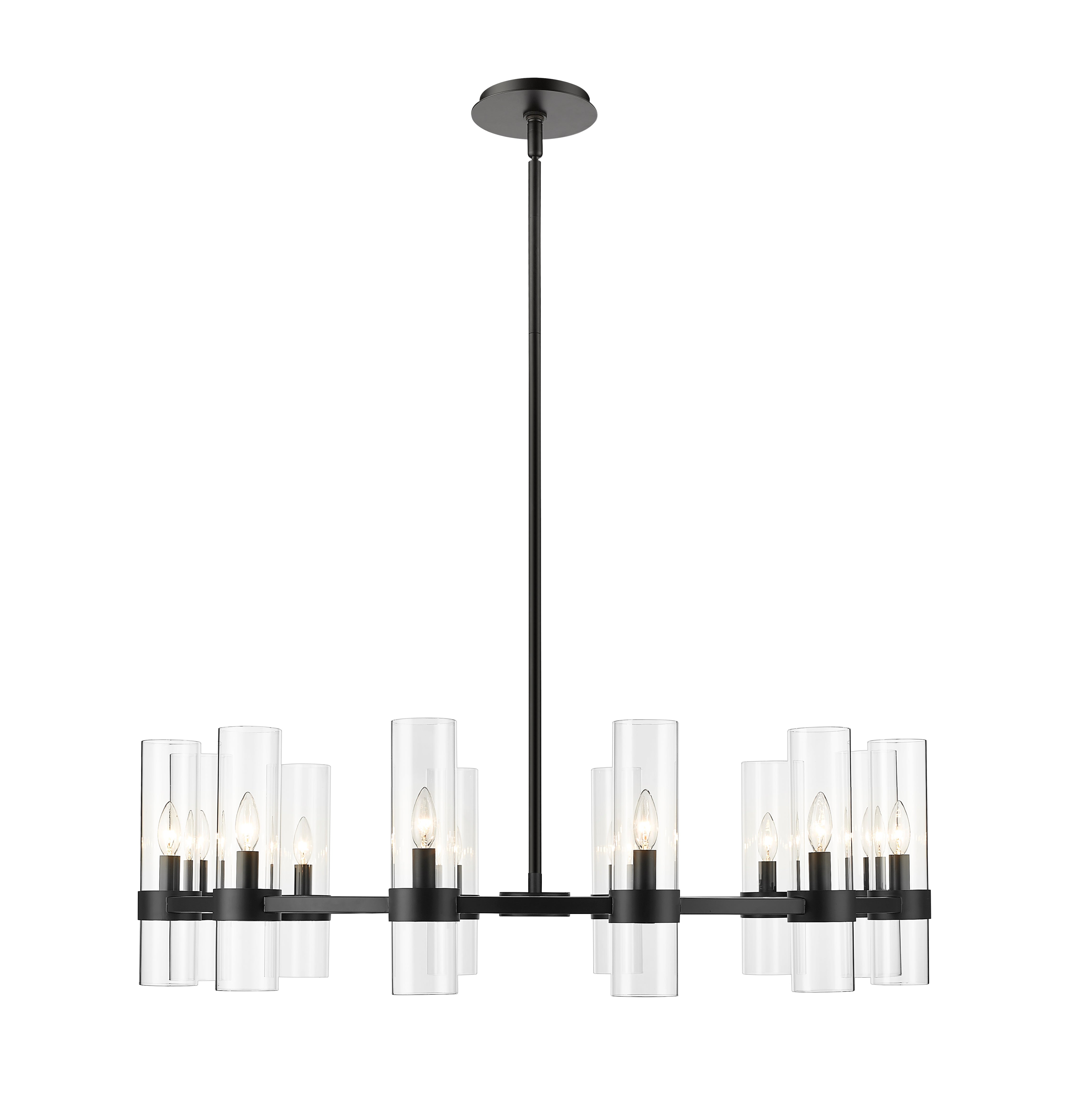Datus 12 Light Chandelier Matte Black