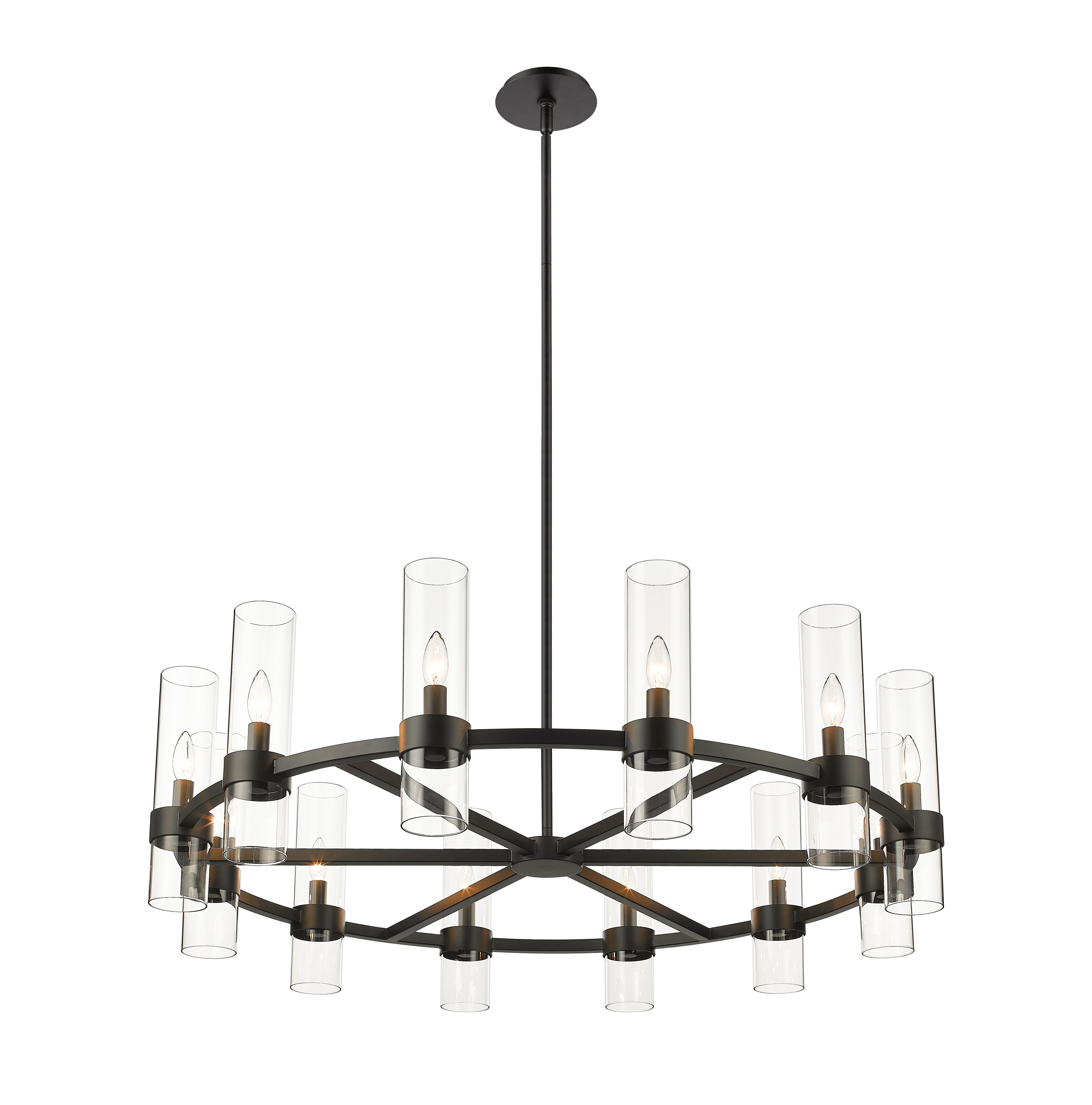 Datus 12 Light Chandelier Matte Black