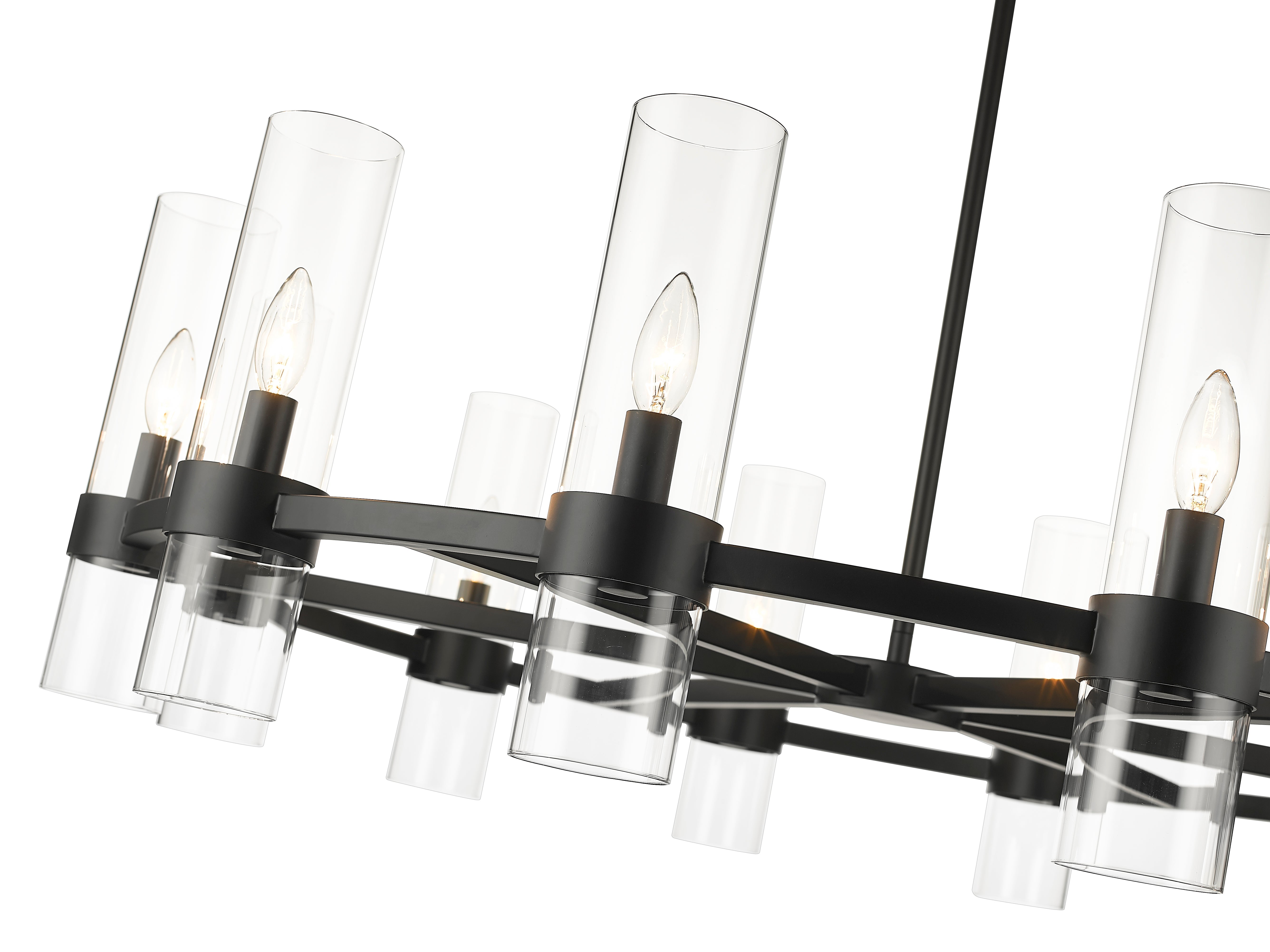Datus 12 Light Chandelier Matte Black